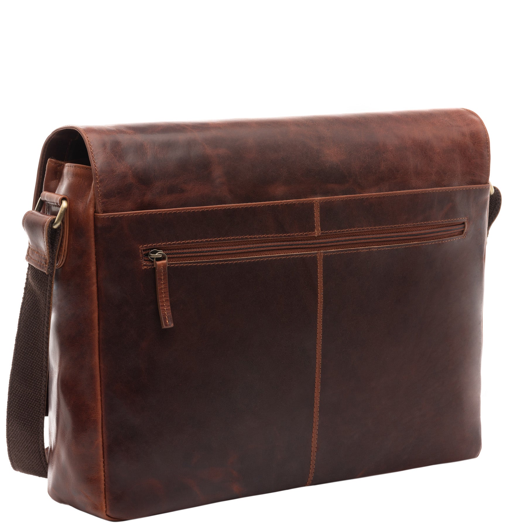 SID & VAIN Messenger Bag Leder SPENCER cognac-braun 5