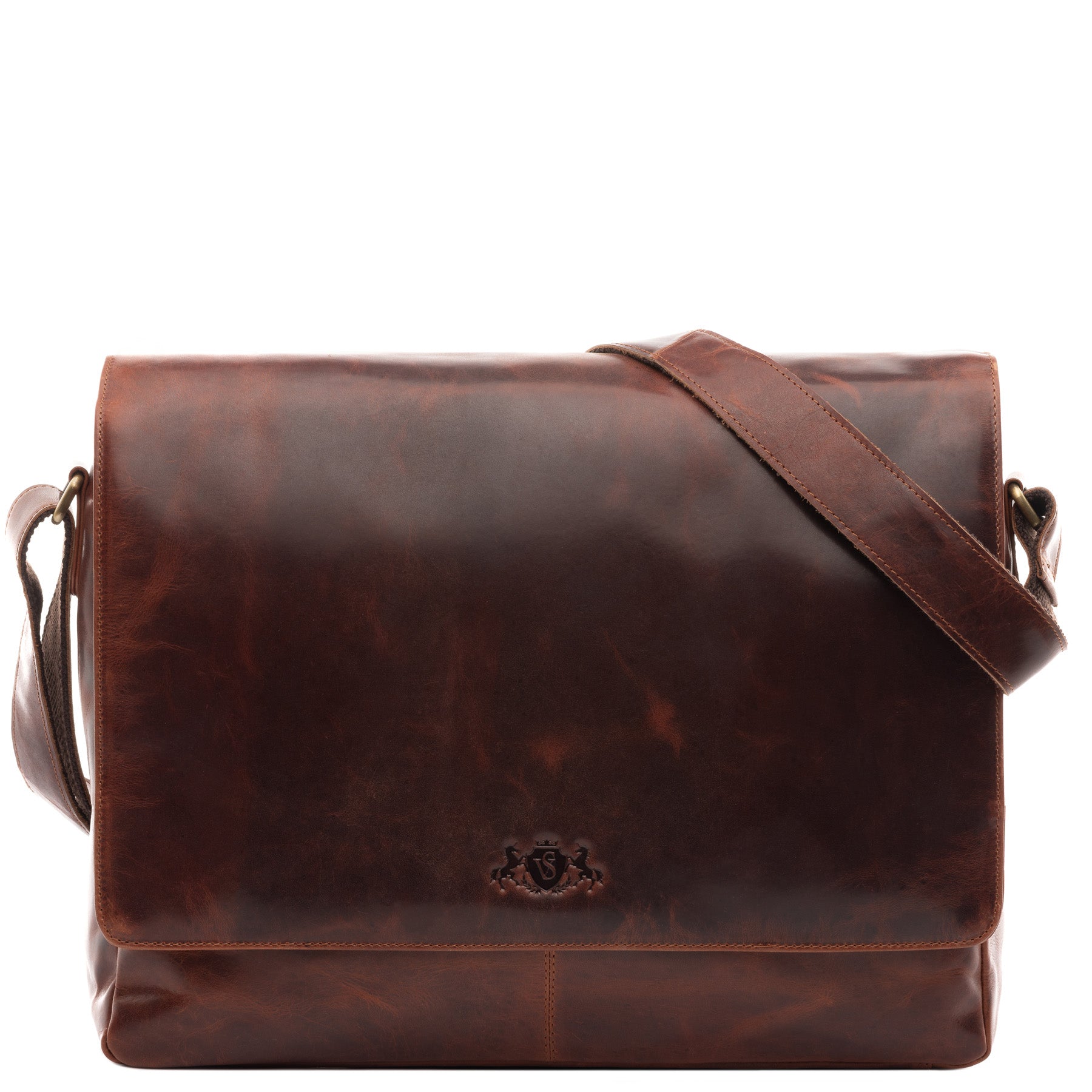 SID & VAIN Messenger Bag Leder SPENCER cognac-braun 45620