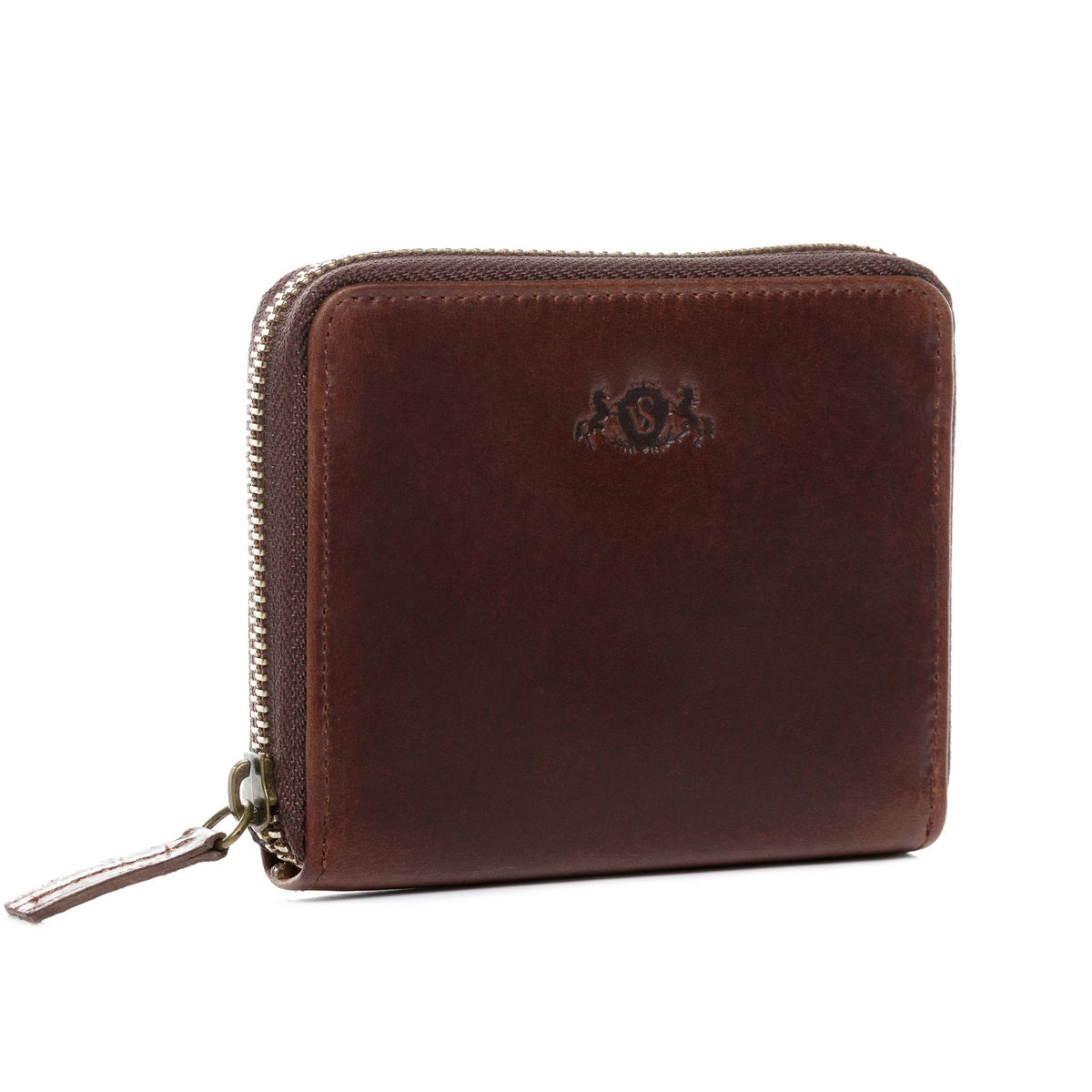 SID & VAIN Geldbeutel Zip Leder klein HANNAH braun-cognac 33394