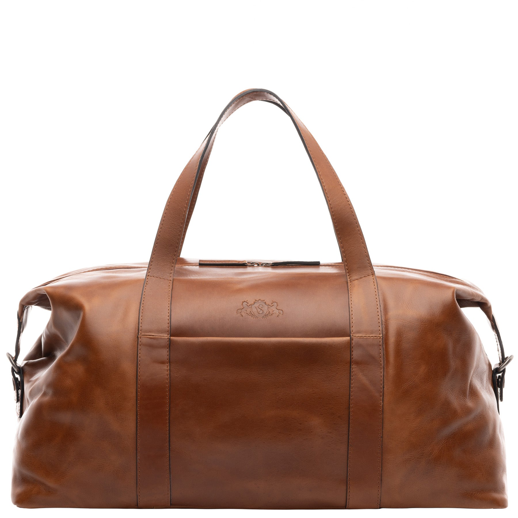 SID & VAIN Reisetasche Leder AUBURN braun Weekender 45672