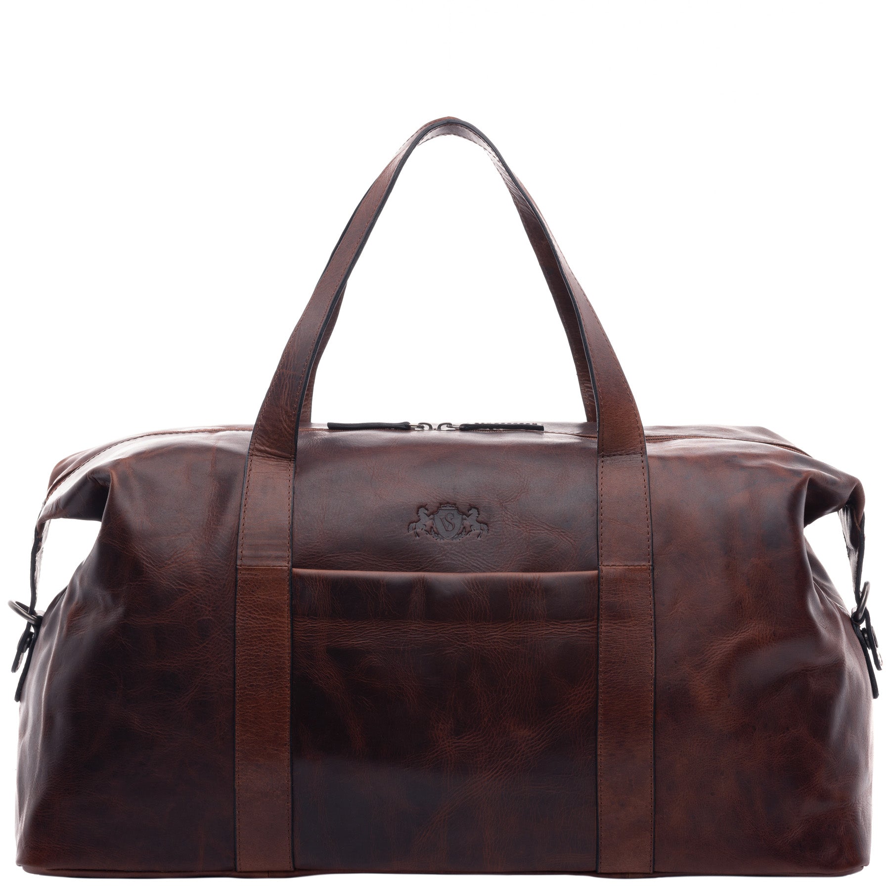 SID & VAIN Reisetasche Leder AUBURN braun Weekender 45667