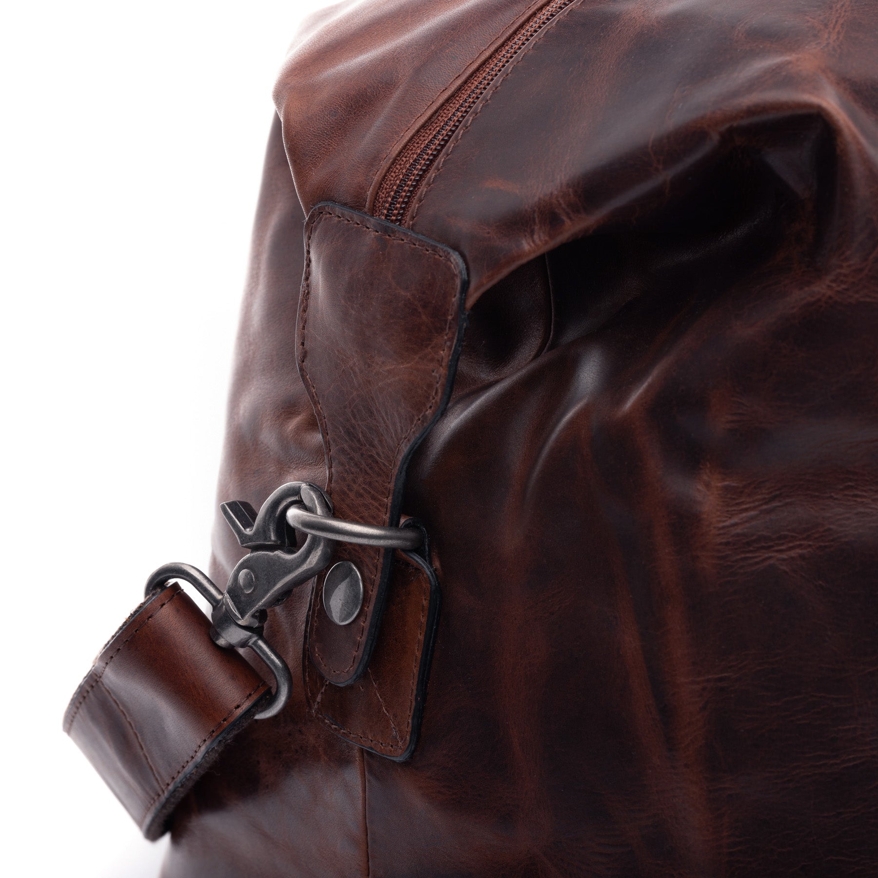 SID & VAIN Reisetasche Leder AUBURN braun Weekender 45665