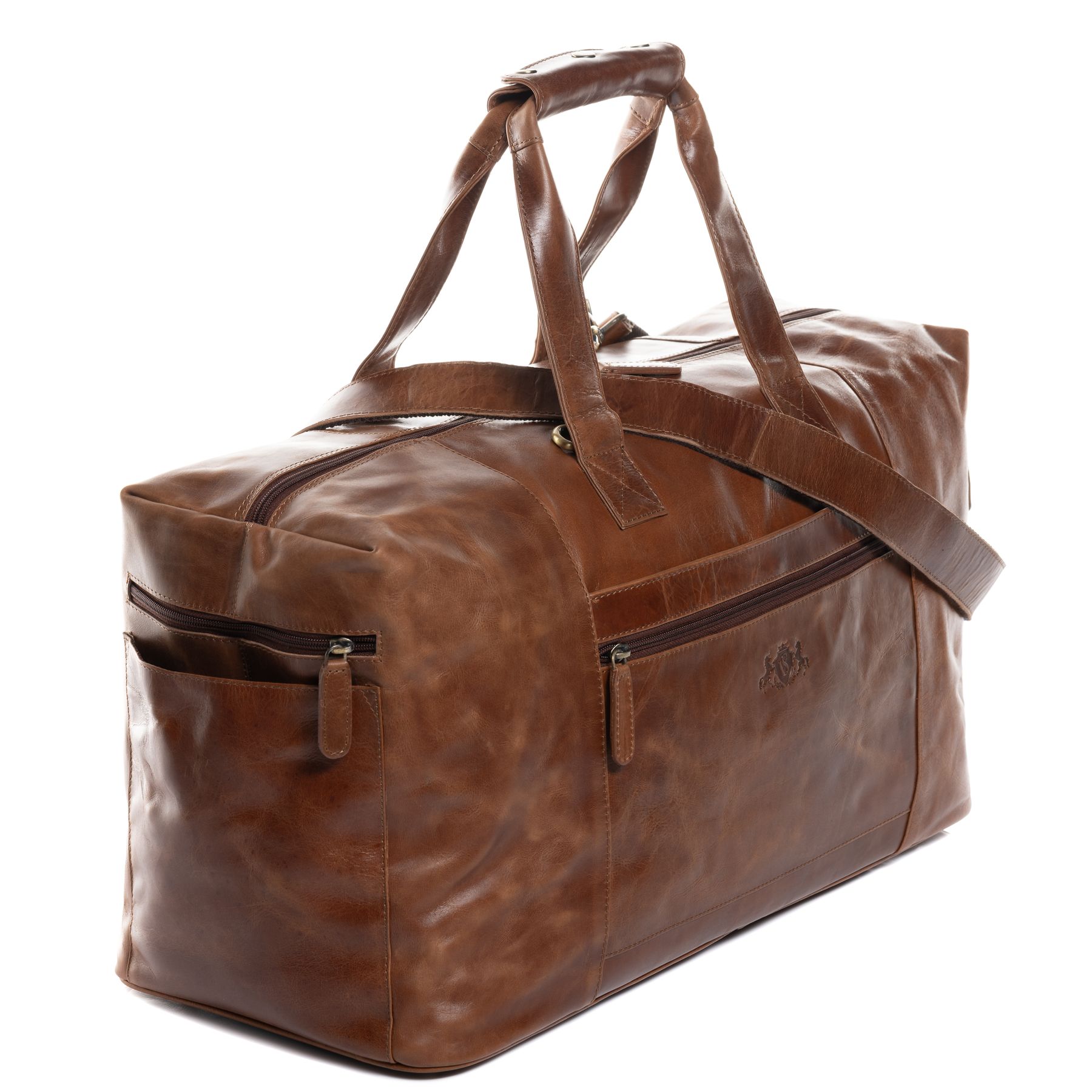 SID & VAIN Reisetasche Leder XL BRISTOL light-brown 36723