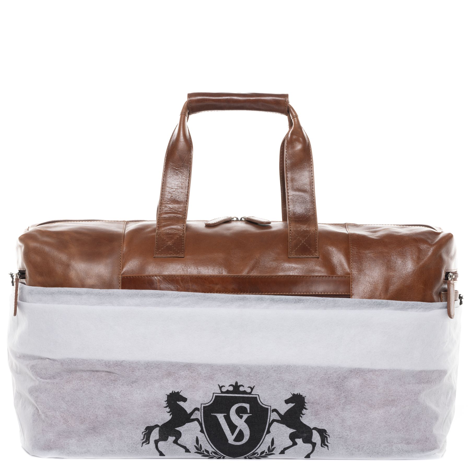 SID & VAIN Reisetasche Leder XL BRISTOL light-brown 36724