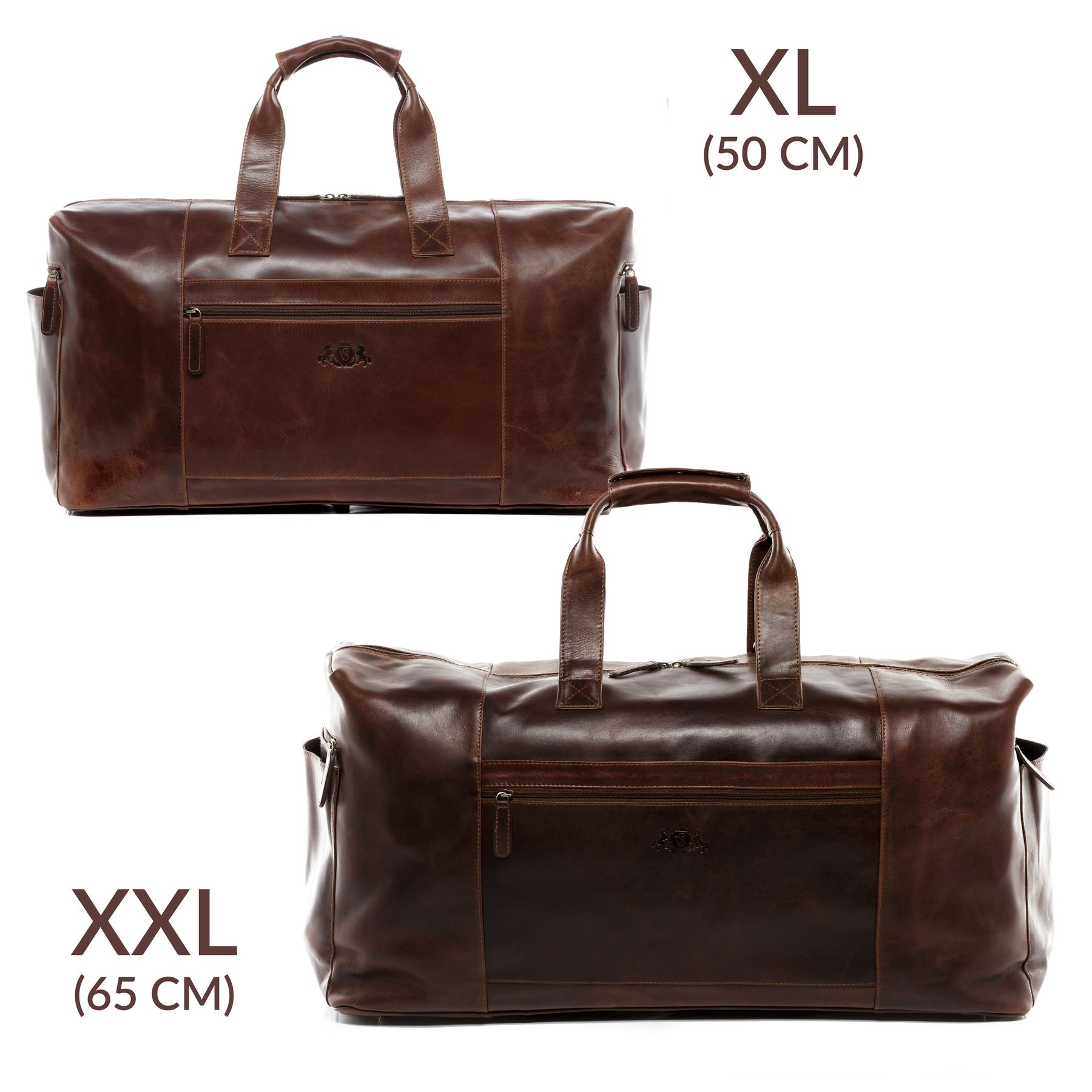 SID & VAIN Reisetasche Leder XL BRISTOL XL-brown 16272