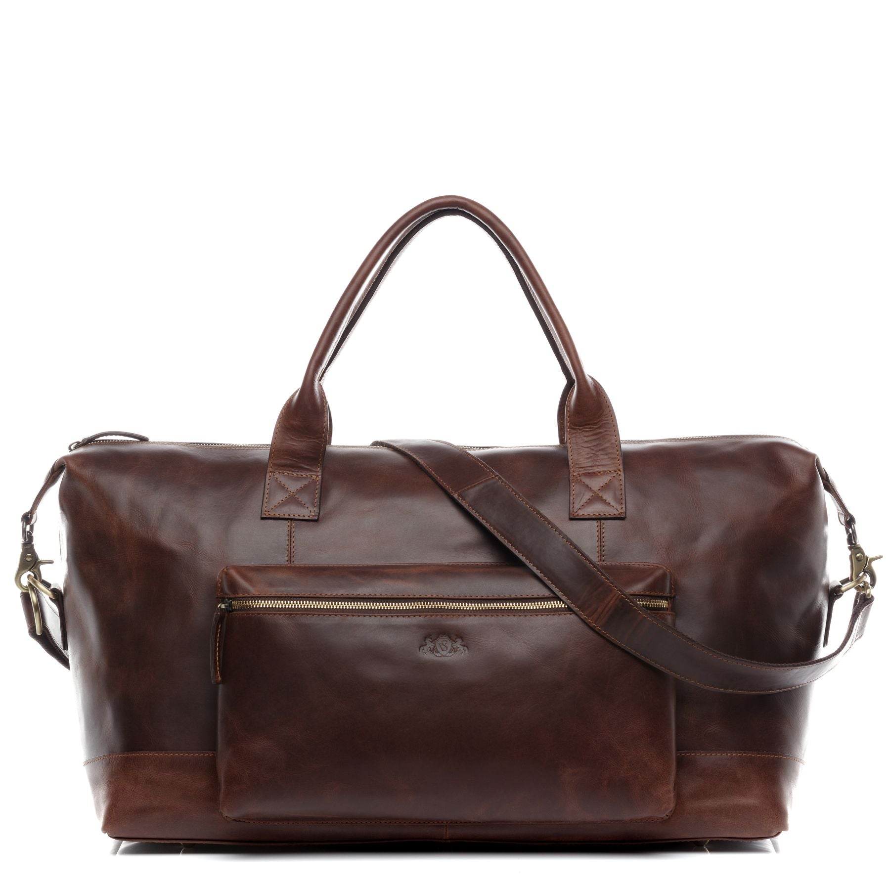 SID & VAIN travel bag leather BRIXTON brown sports bag