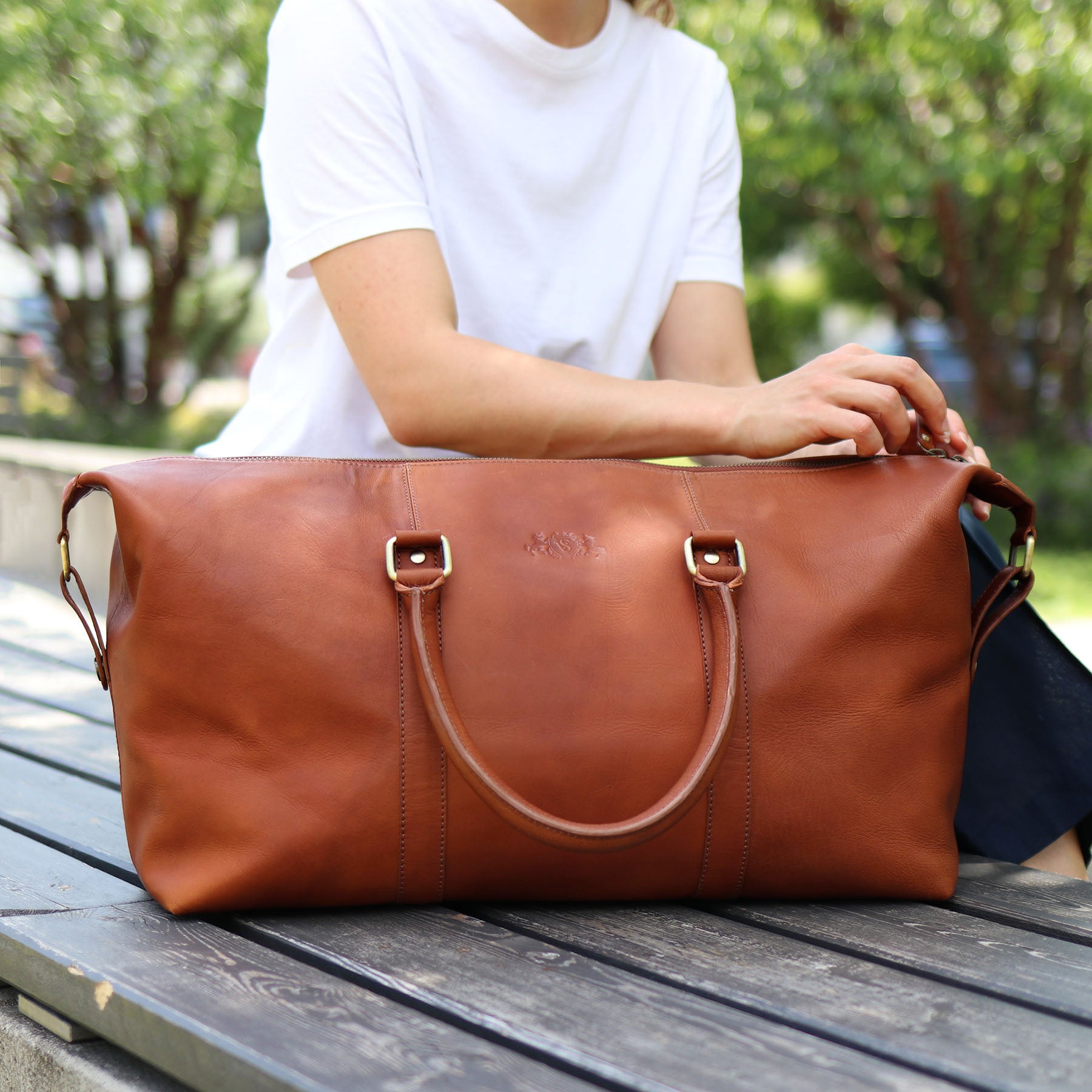 SID & VAIN Reisetasche Leder HARPER chestnut 40455