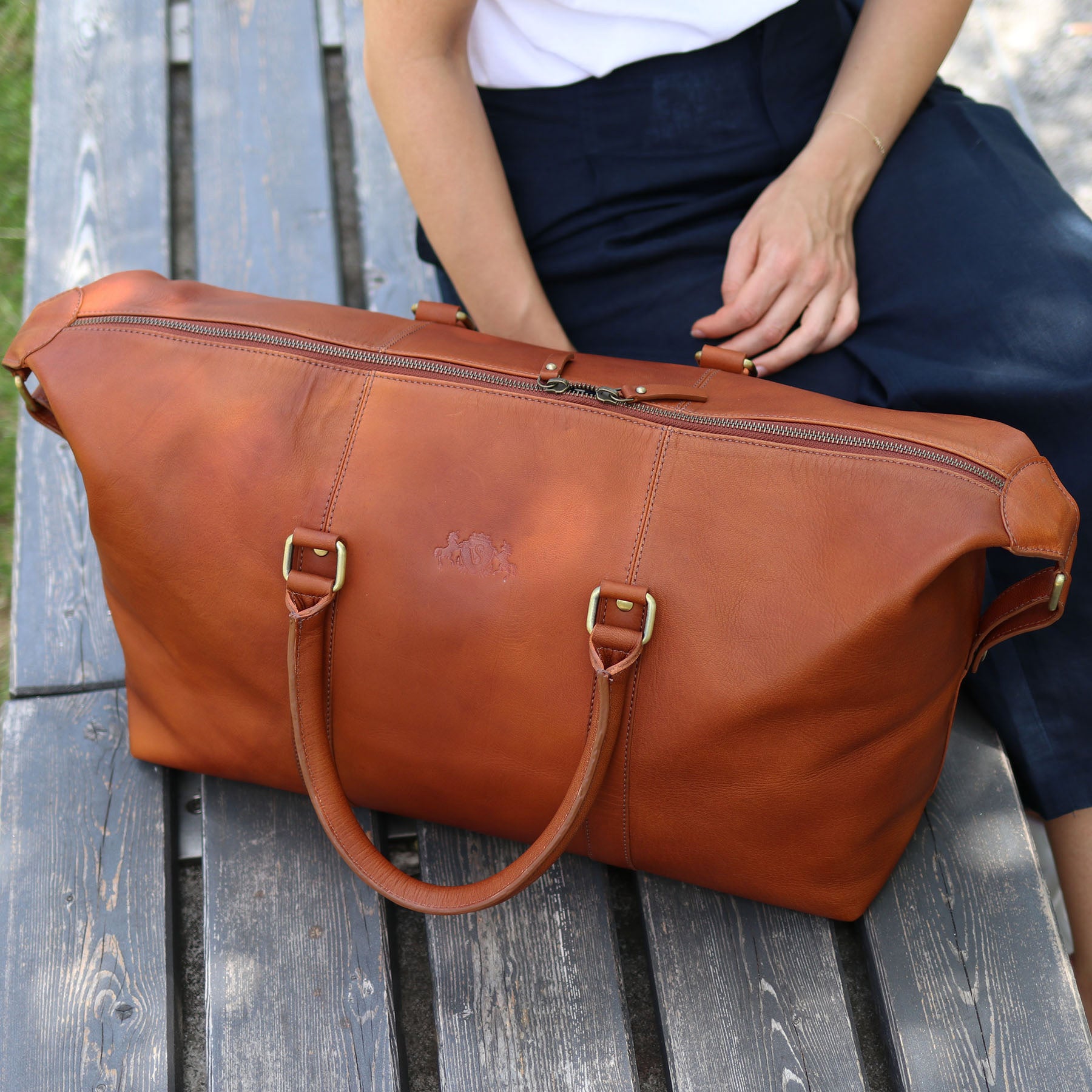 SID & VAIN Reisetasche Leder HARPER chestnut 40876