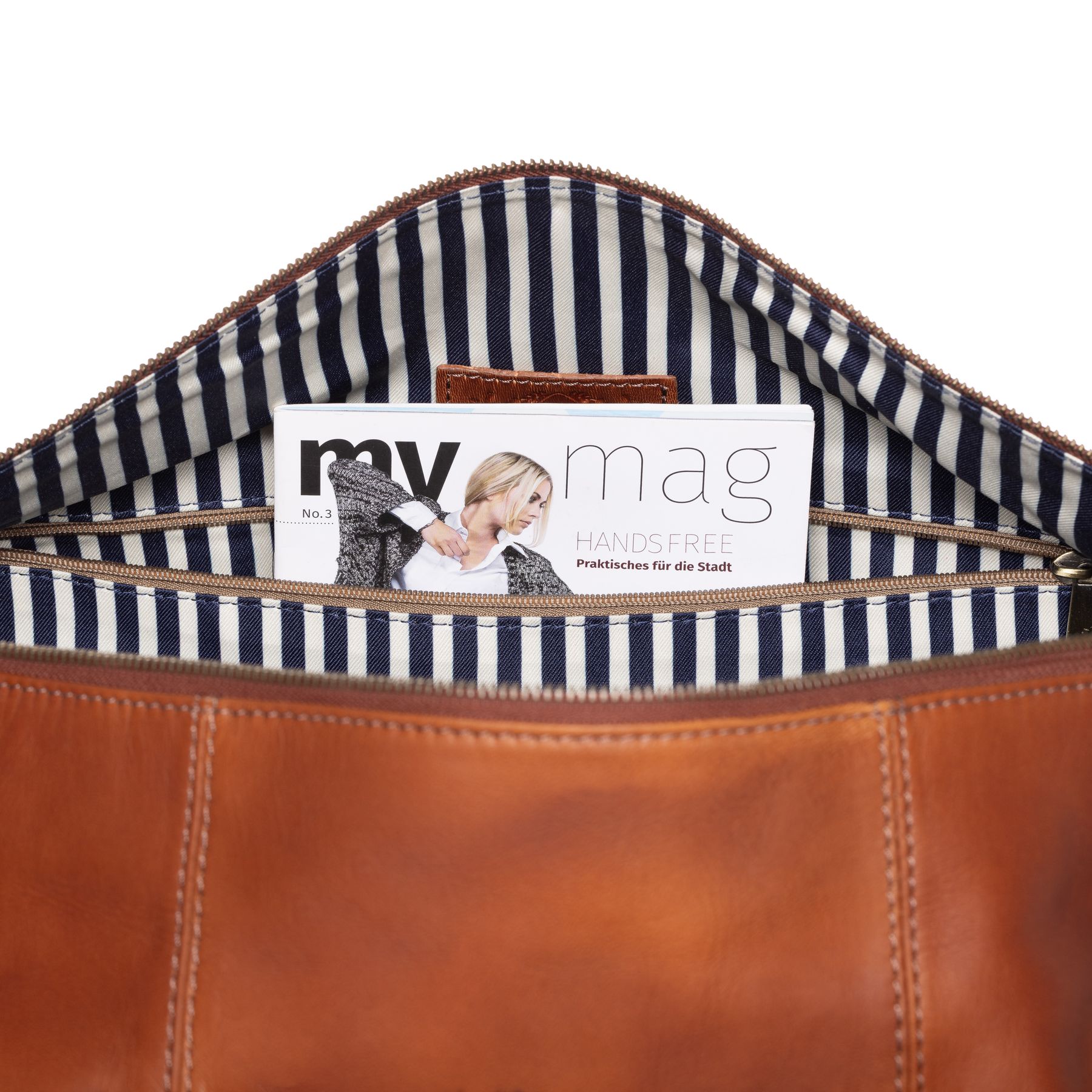 SID & VAIN Reisetasche Leder HARPER chestnut 42026