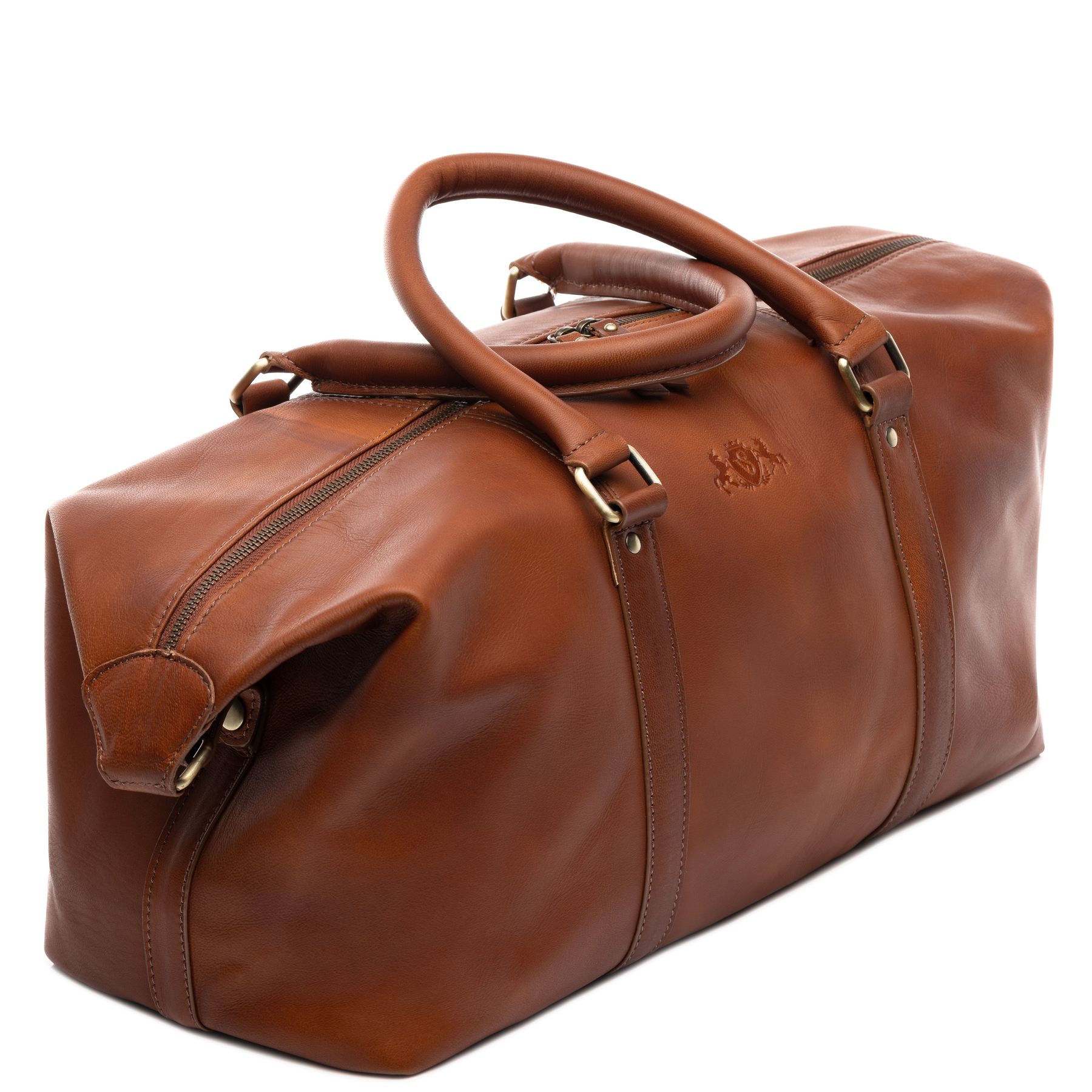 SID & VAIN Reisetasche Leder HARPER chestnu
