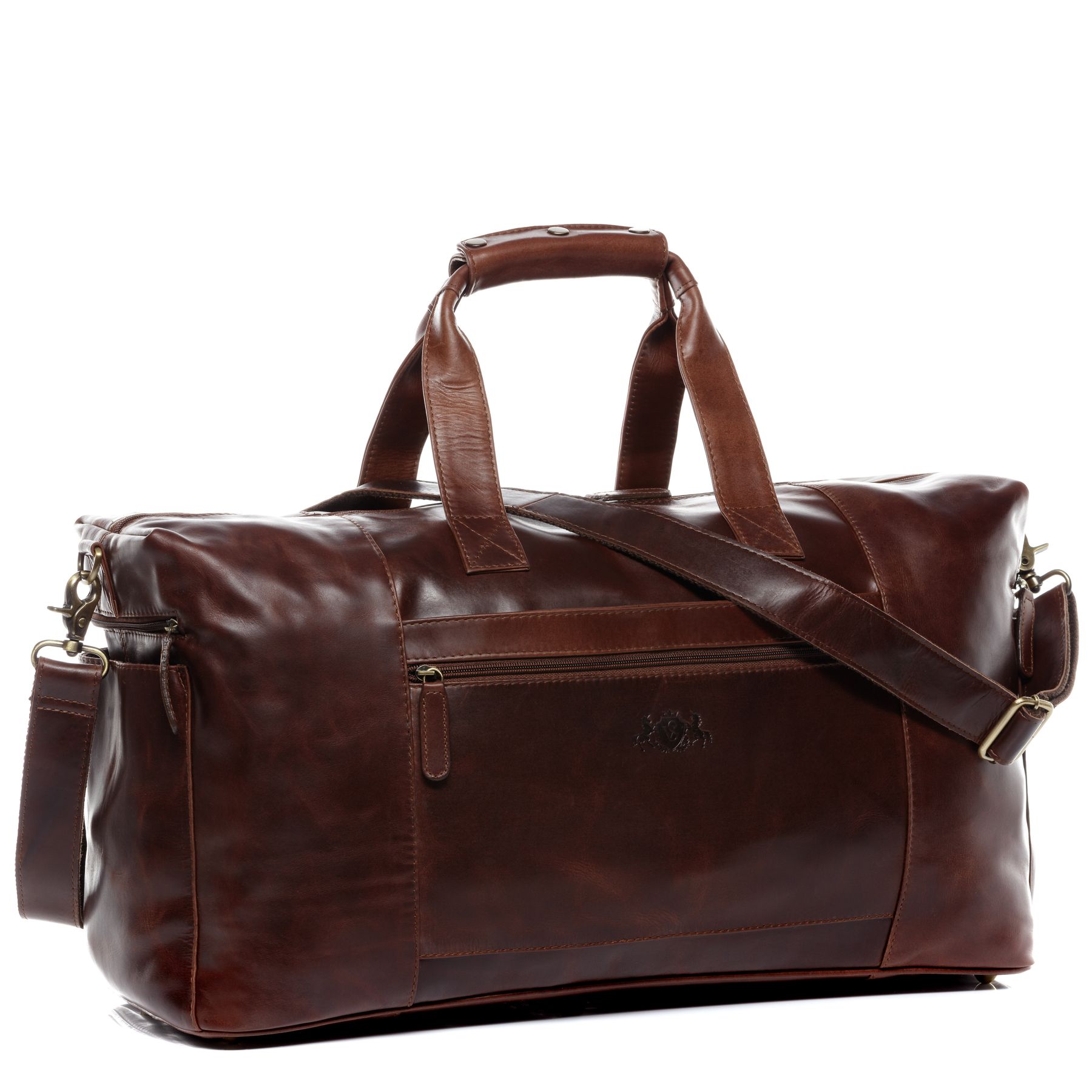 SID & VAIN Reisetasche Leder XL BRISTOL SIDE brown 21785