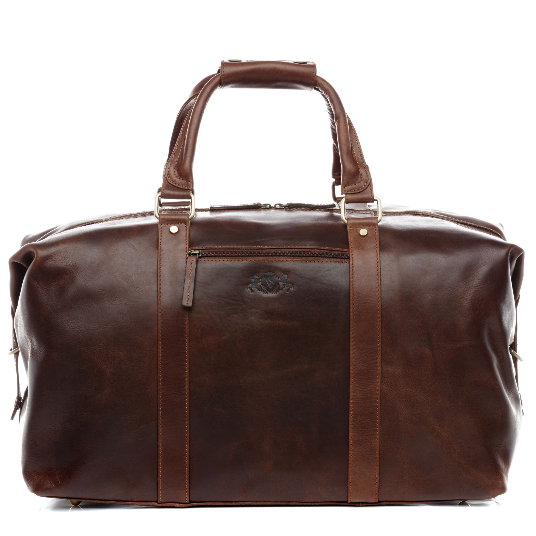 SID & VAIN Reisetasche groß Leder XL ZANE braun-cognac 21118