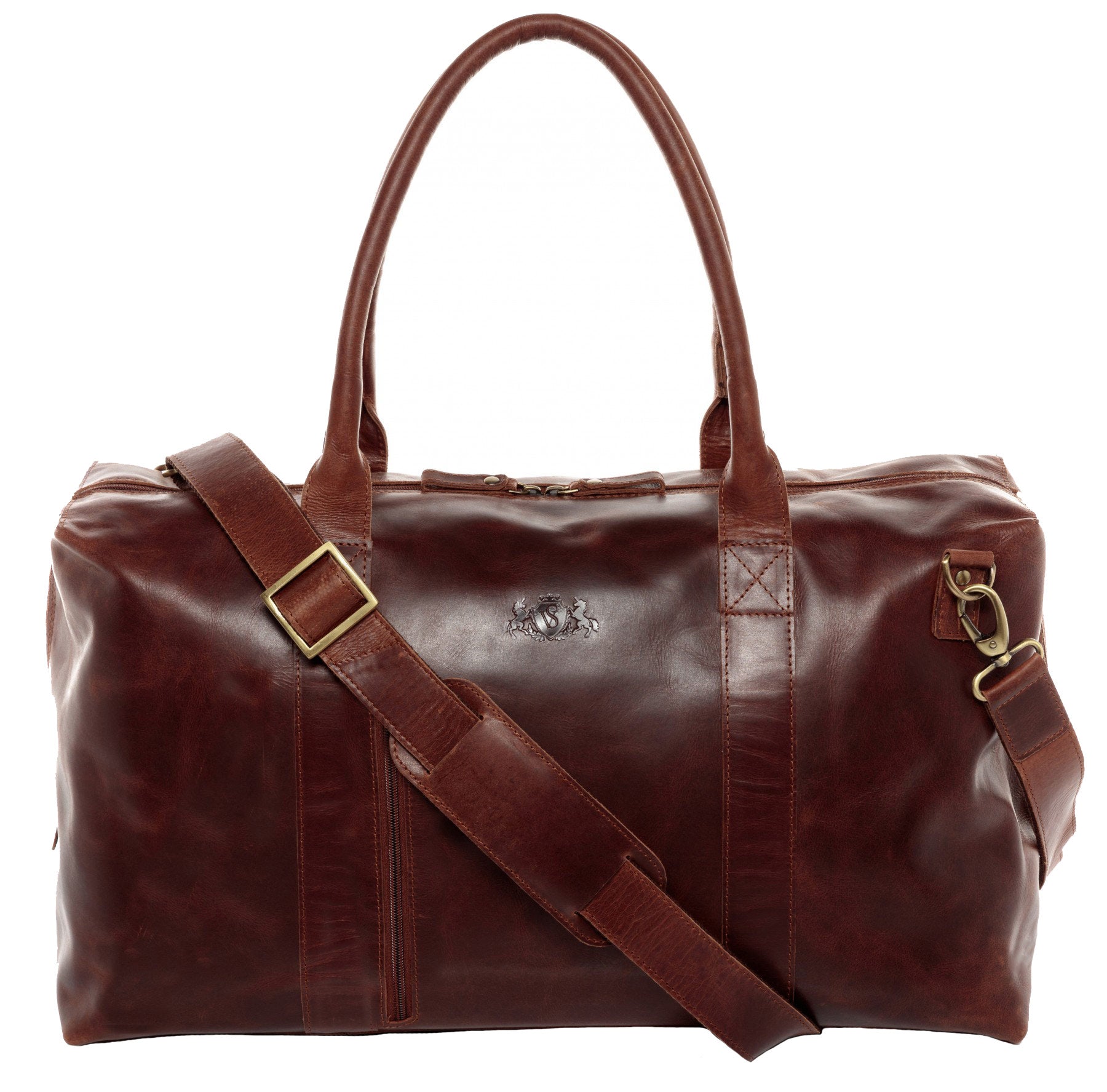 SID & VAIN Reisetasche Leder YALE ZIP braun-cognac 15981