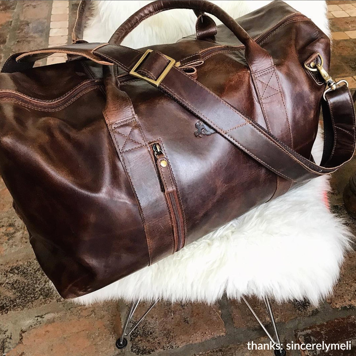 SID & VAIN Reisetasche Leder YALE ZIP braun Weekender 9