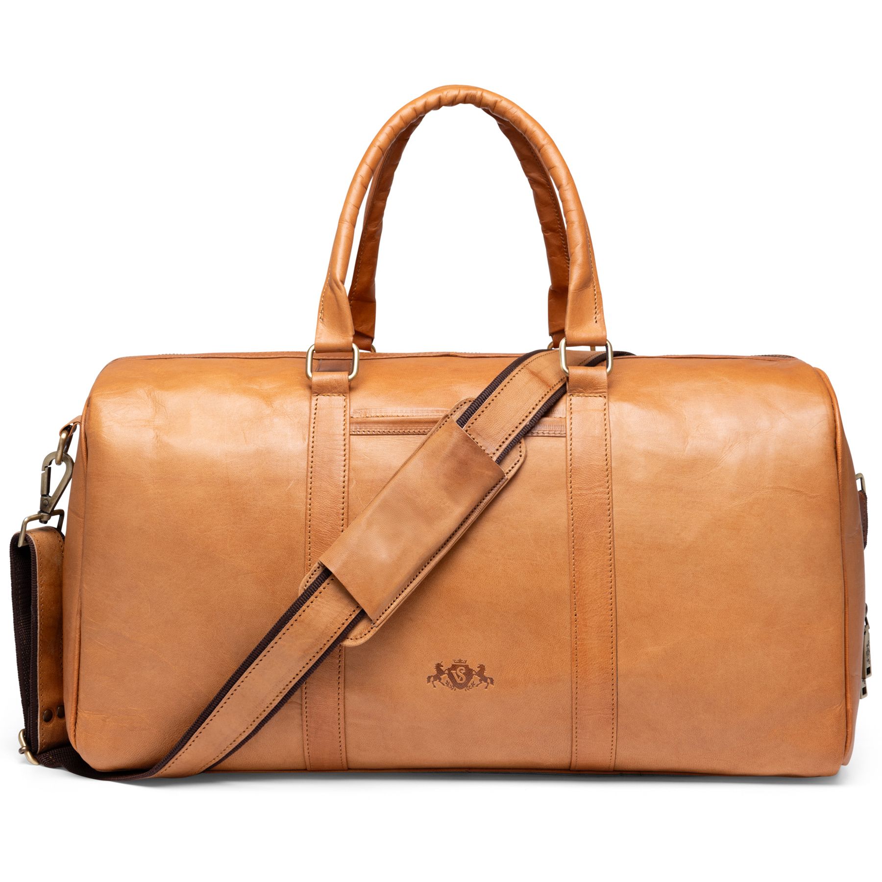 SID & VAIN Reisetasche Leder BERLIN hellbraun Weekender 49563