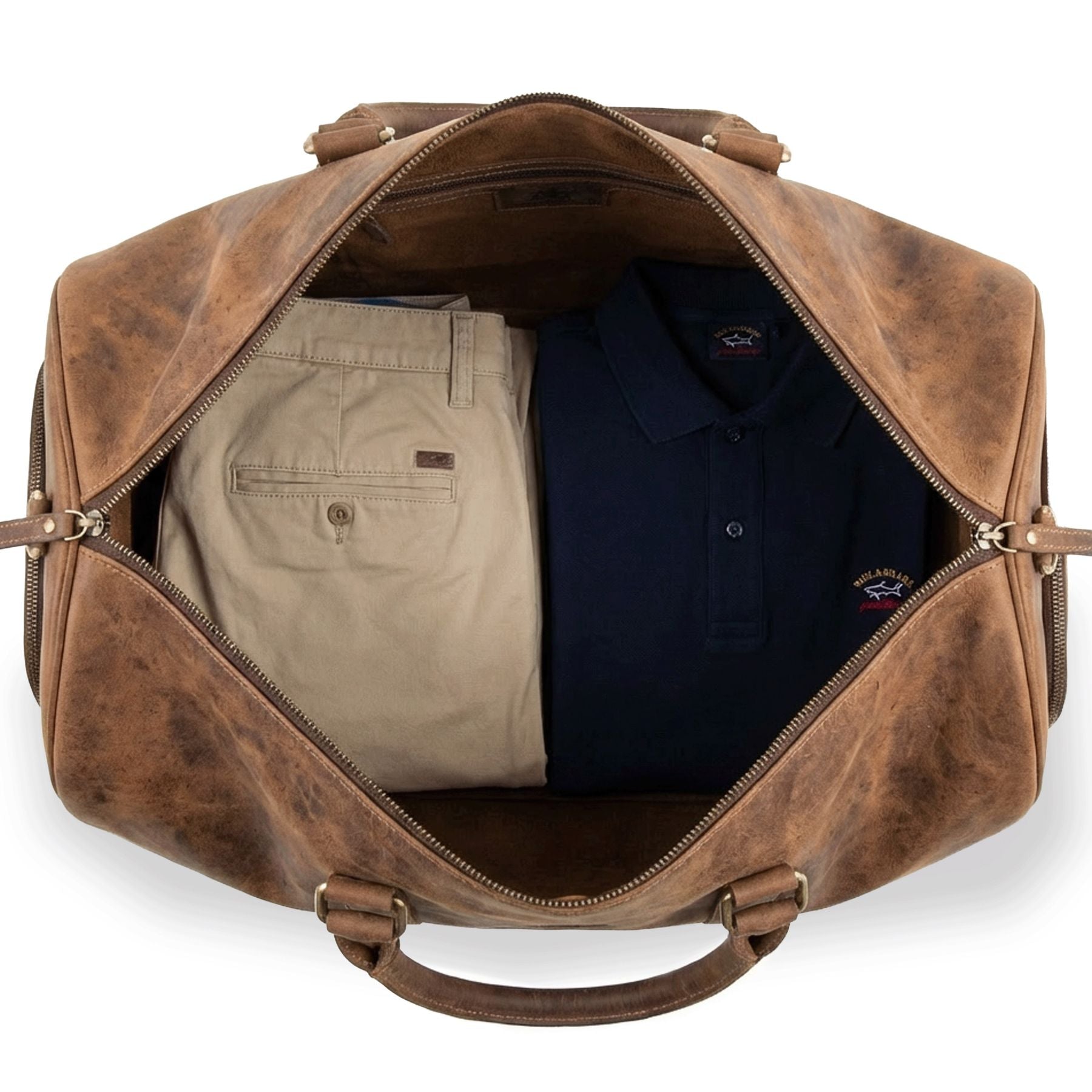 6375-SID & VAIN travel-weekender - XL - NT-68 - HANK 401-Light-Cognac HUNTER-Detail-2