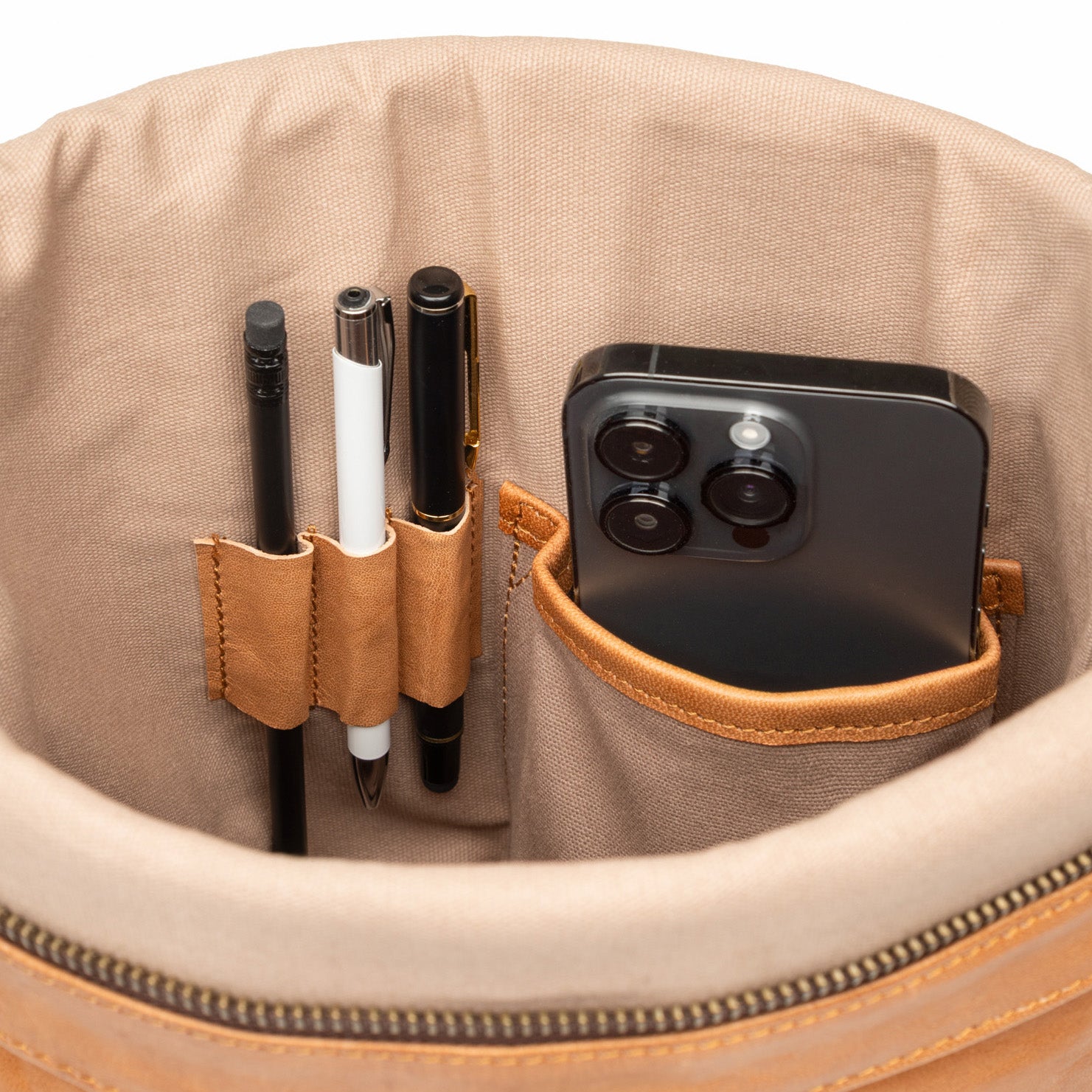 Rolltop rugzak leer bruin 15" BRODY