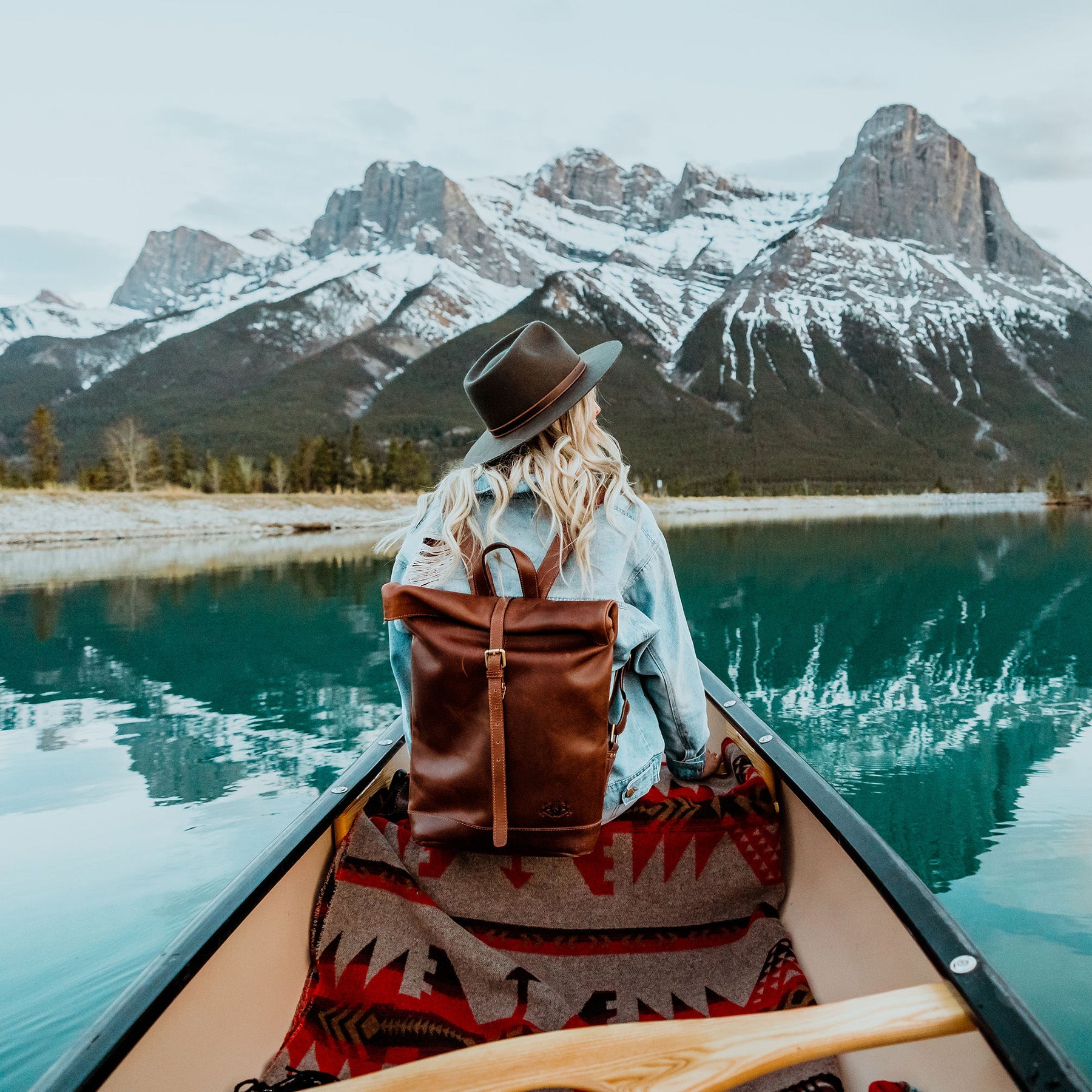 SID & VAIN Rucksack Naturleder JAY braun 15" Rolltop 50122