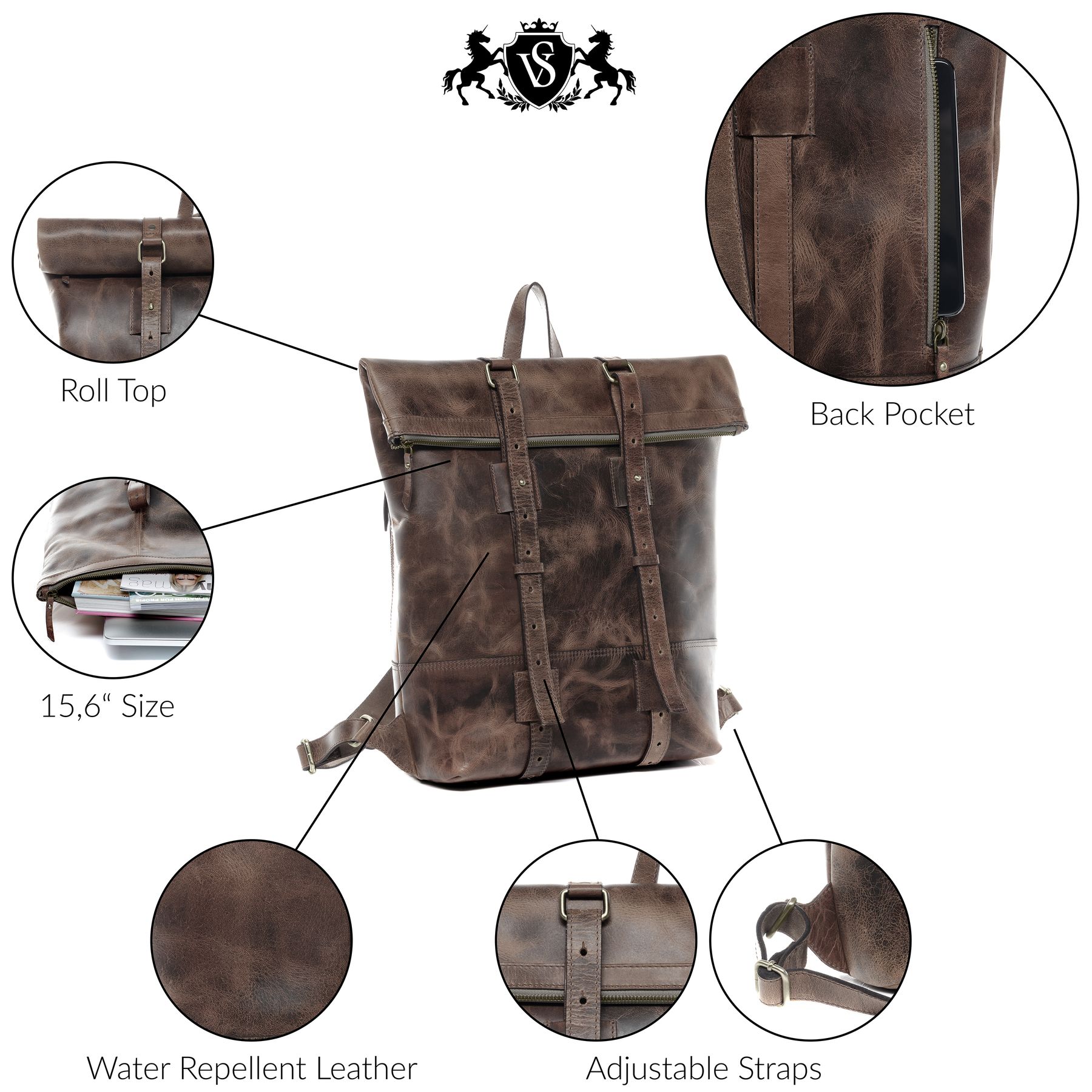 SID & VAIN Rucksack Leder CHAZ 29173