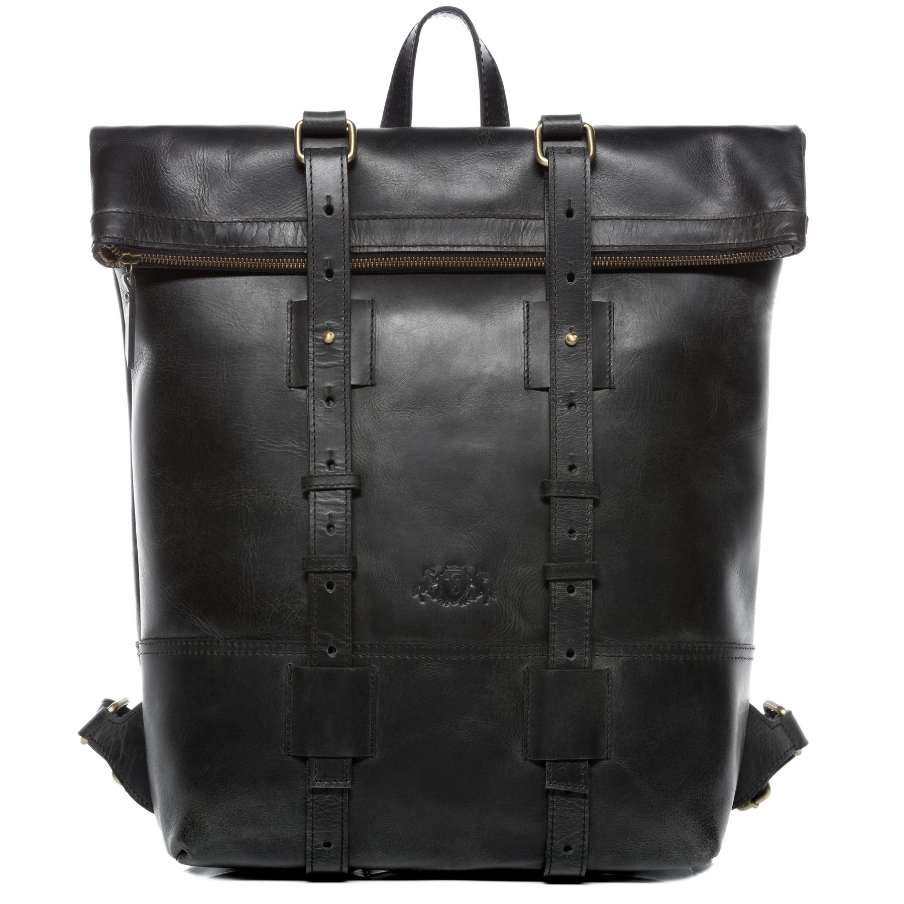 SID & VAIN Rucksack Leder XXL CHAZ schwarz-vintage 24069