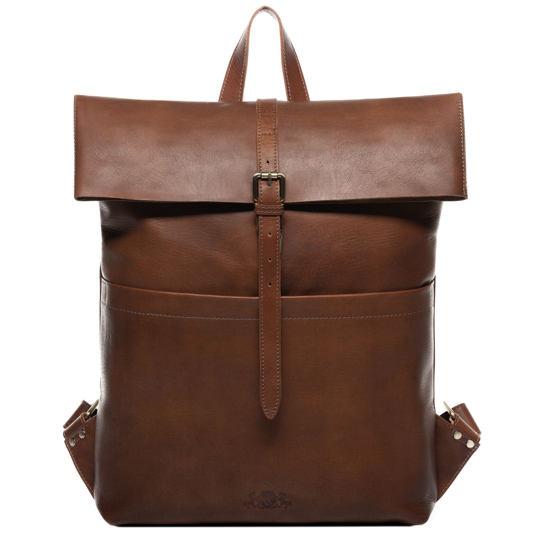 SID & VAIN backpack leather CLAY light brown courier backpack