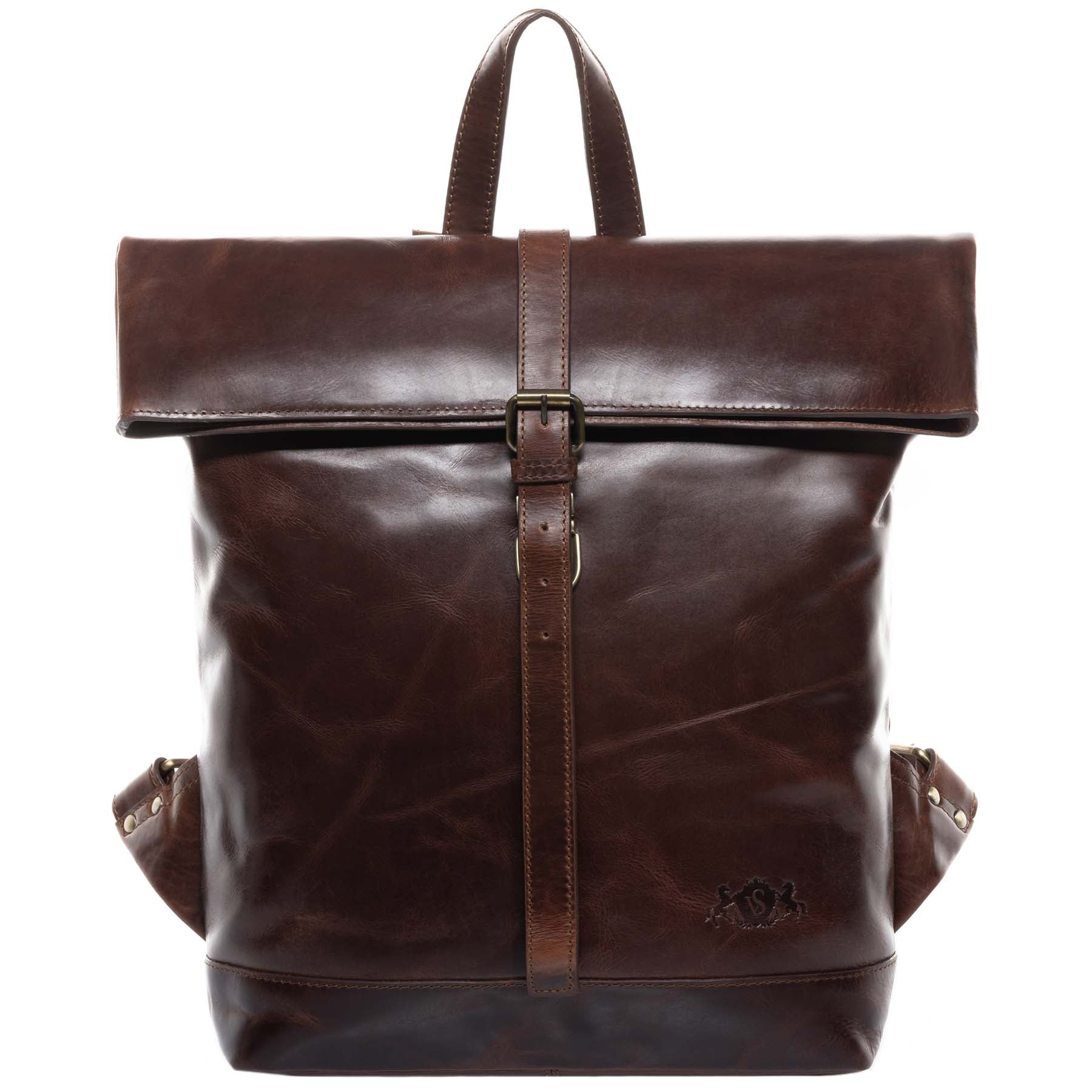SID & VAIN Rucksack Leder JAY brown 40157