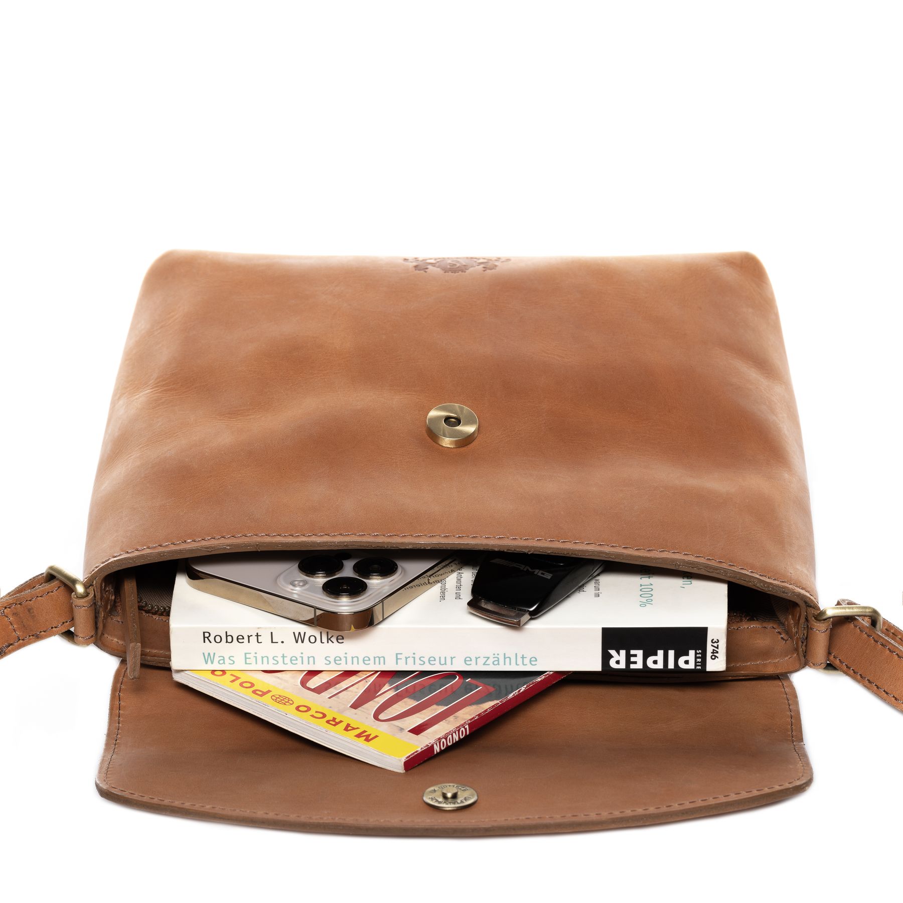 SID & VAIN Schultertasche Leder & Umhängetasche Leder ELYSA natural-light-tan 34593
