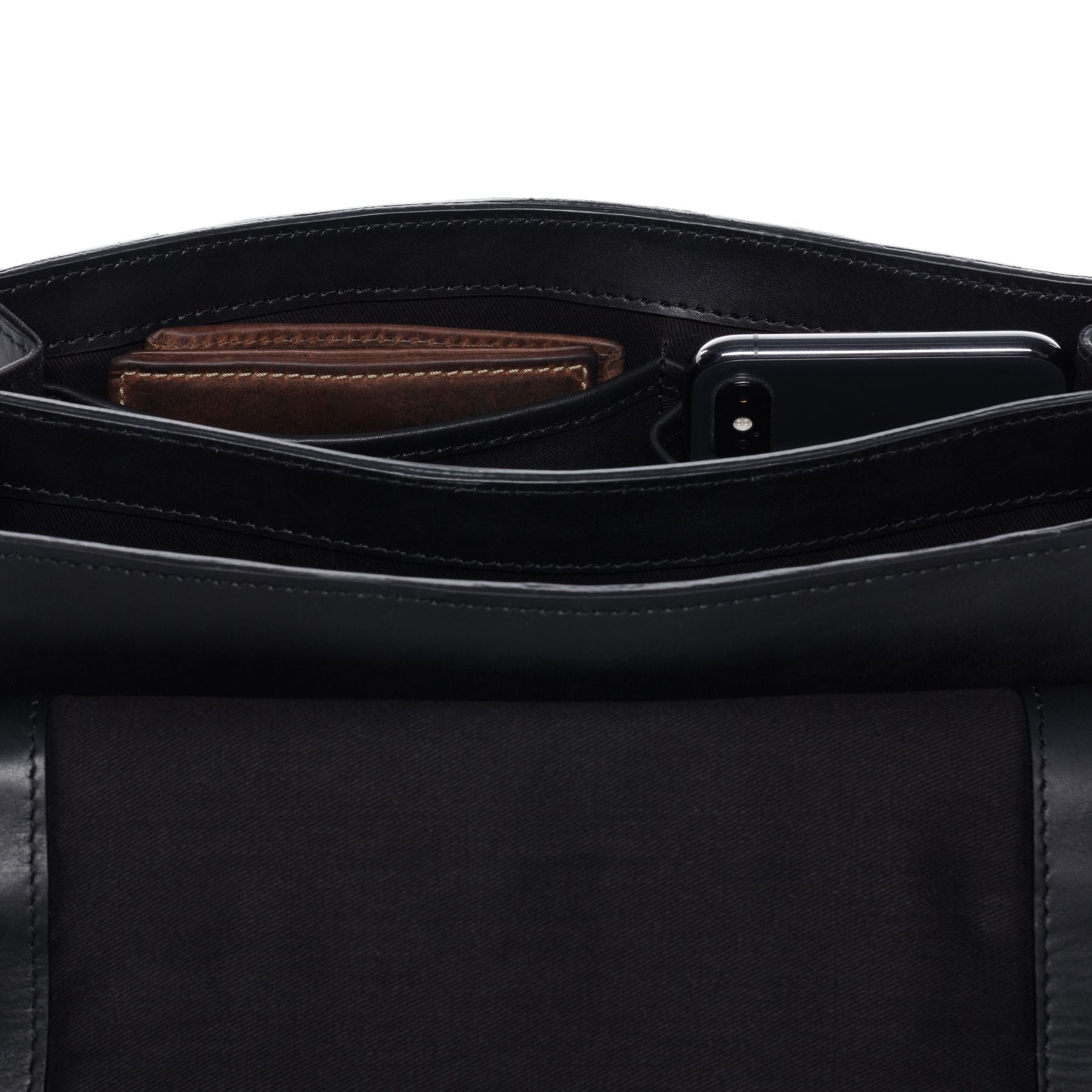 SID & VAIN Schultertasche Leder & Umhängetasche Leder FRAN schwarz 20521