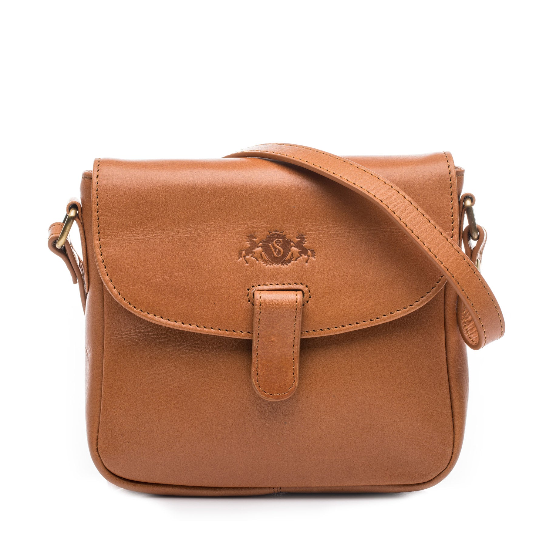 SID & VAIN Schultertasche Leder & Umhängetasche Leder klein IVY light-tan 39048