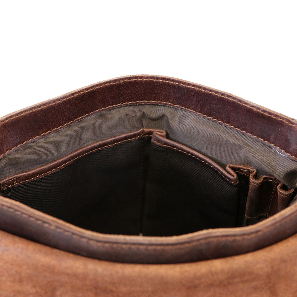 SID & VAIN Schultertasche Leder & Umhängetasche Leder YALE braun-cognac 32682