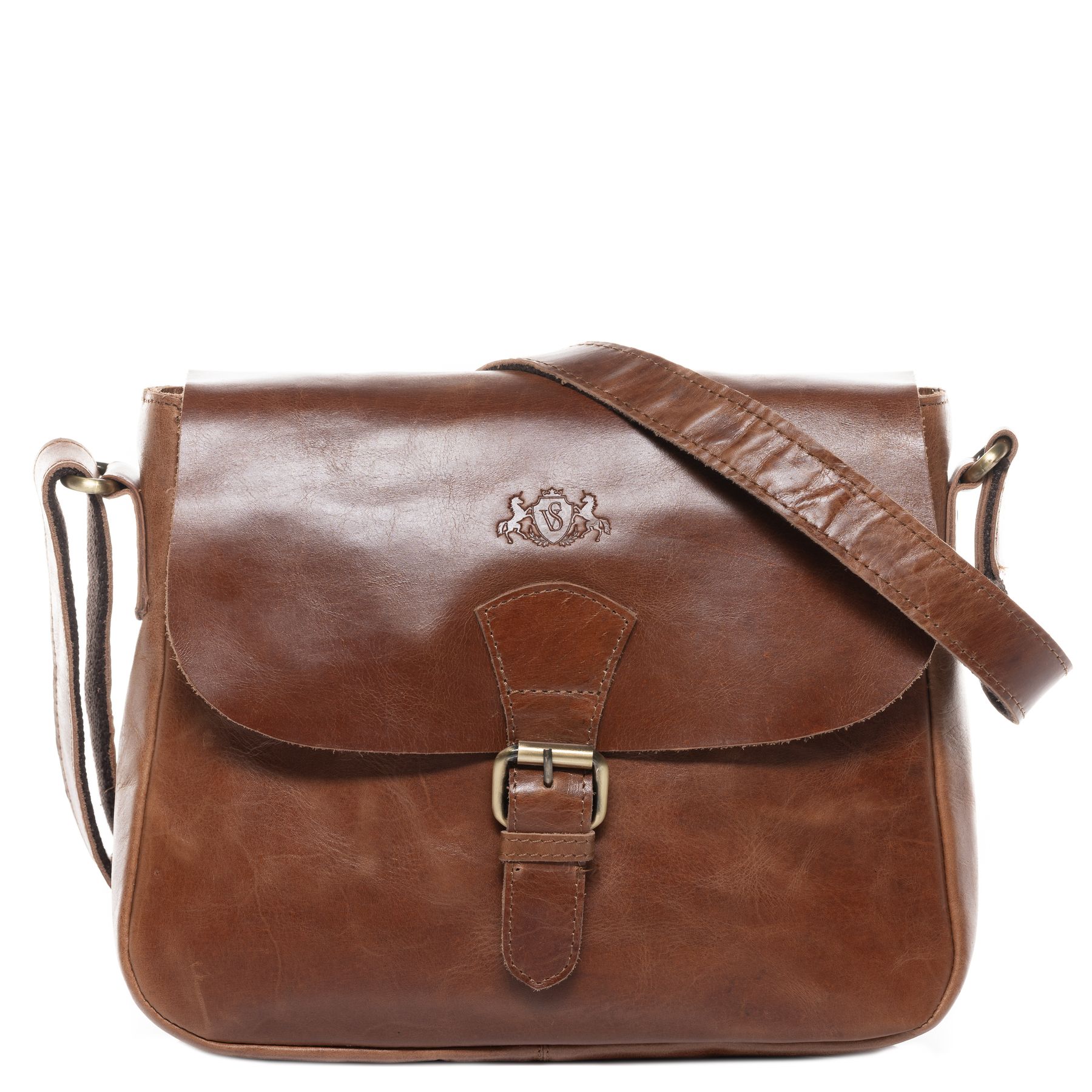 SID & VAIN Schultertasche Leder & Umhängetasche Leder YALE light-brown 36674