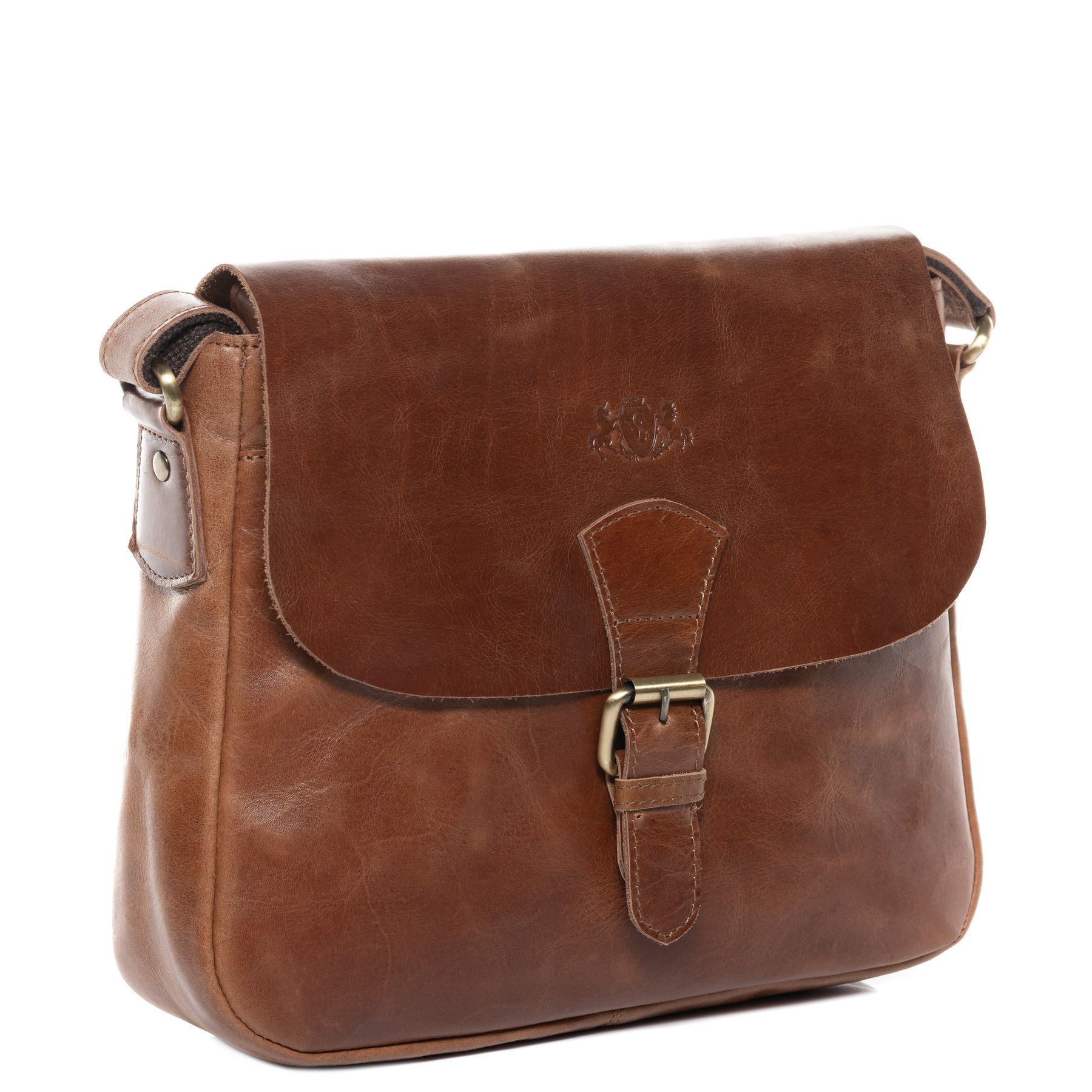 SID & VAIN Schultertasche Leder & Umhängetasche Leder YALE light-brown 36679