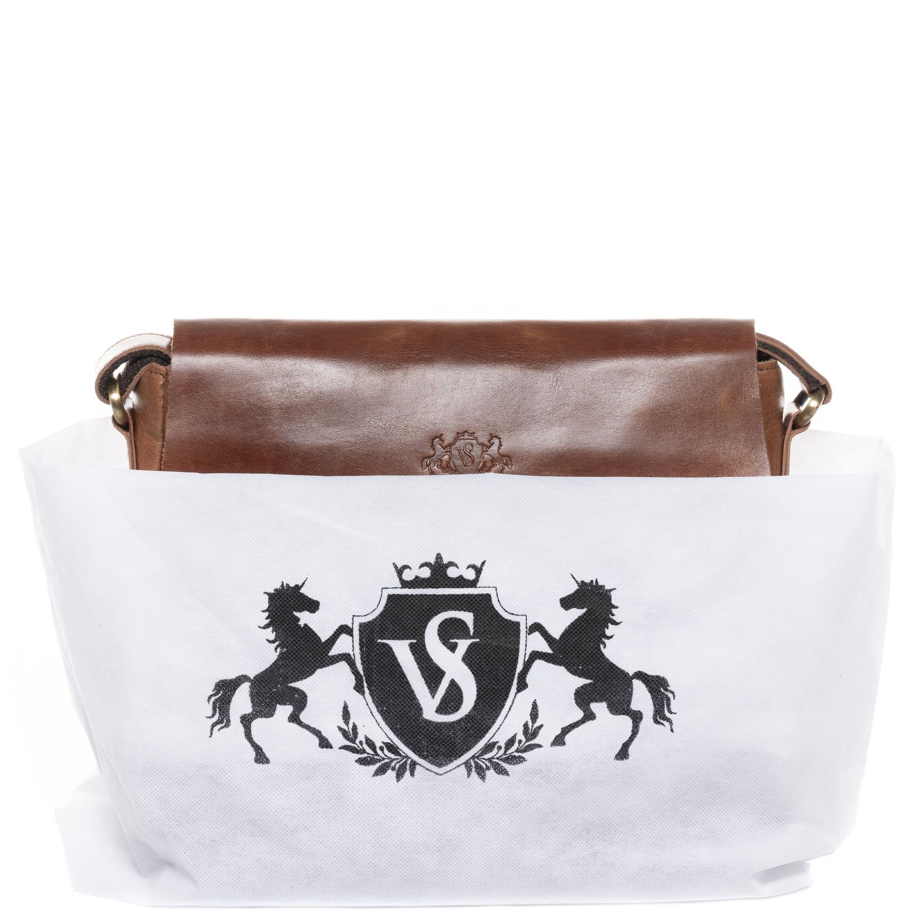 SID & VAIN Schultertasche Leder & Umhängetasche Leder YALE light-brown 36677