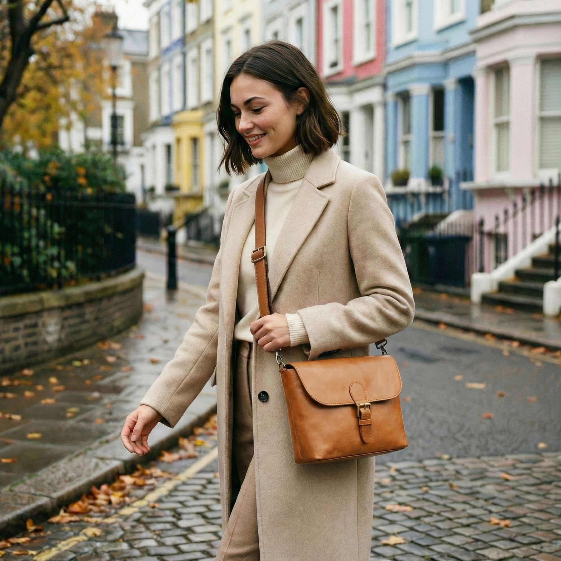 SID & VAIN Schultertasche YALE braun In Use