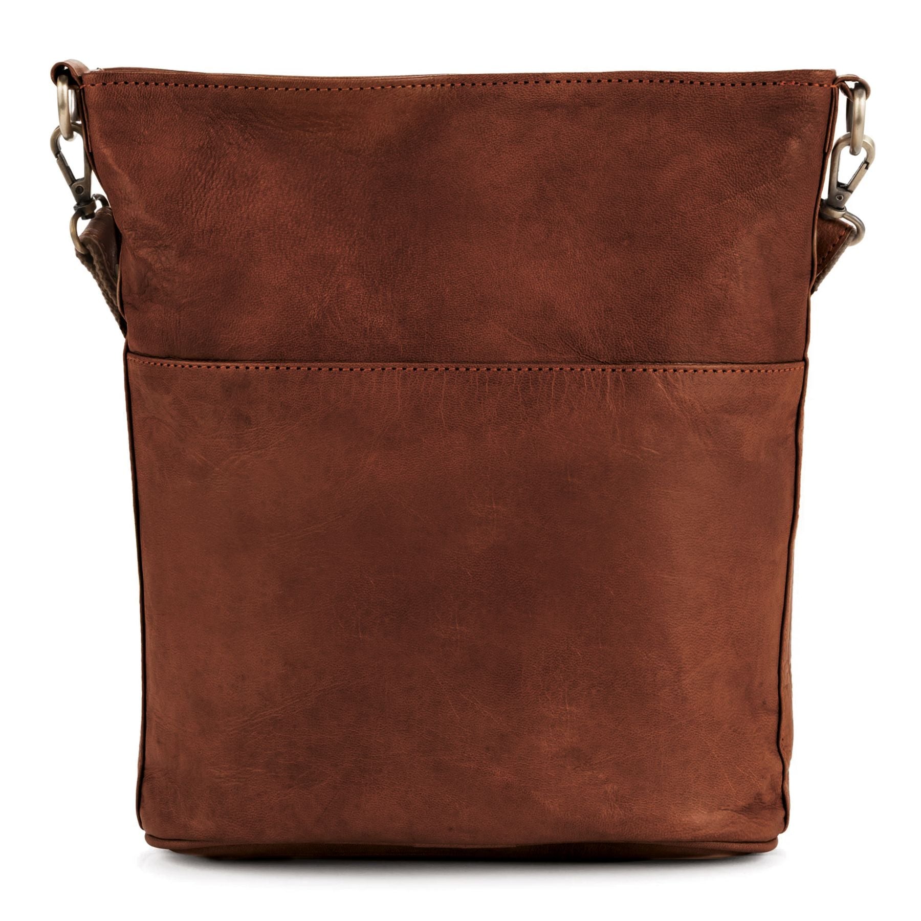 Sac bandoulière en cuir marron ARIA