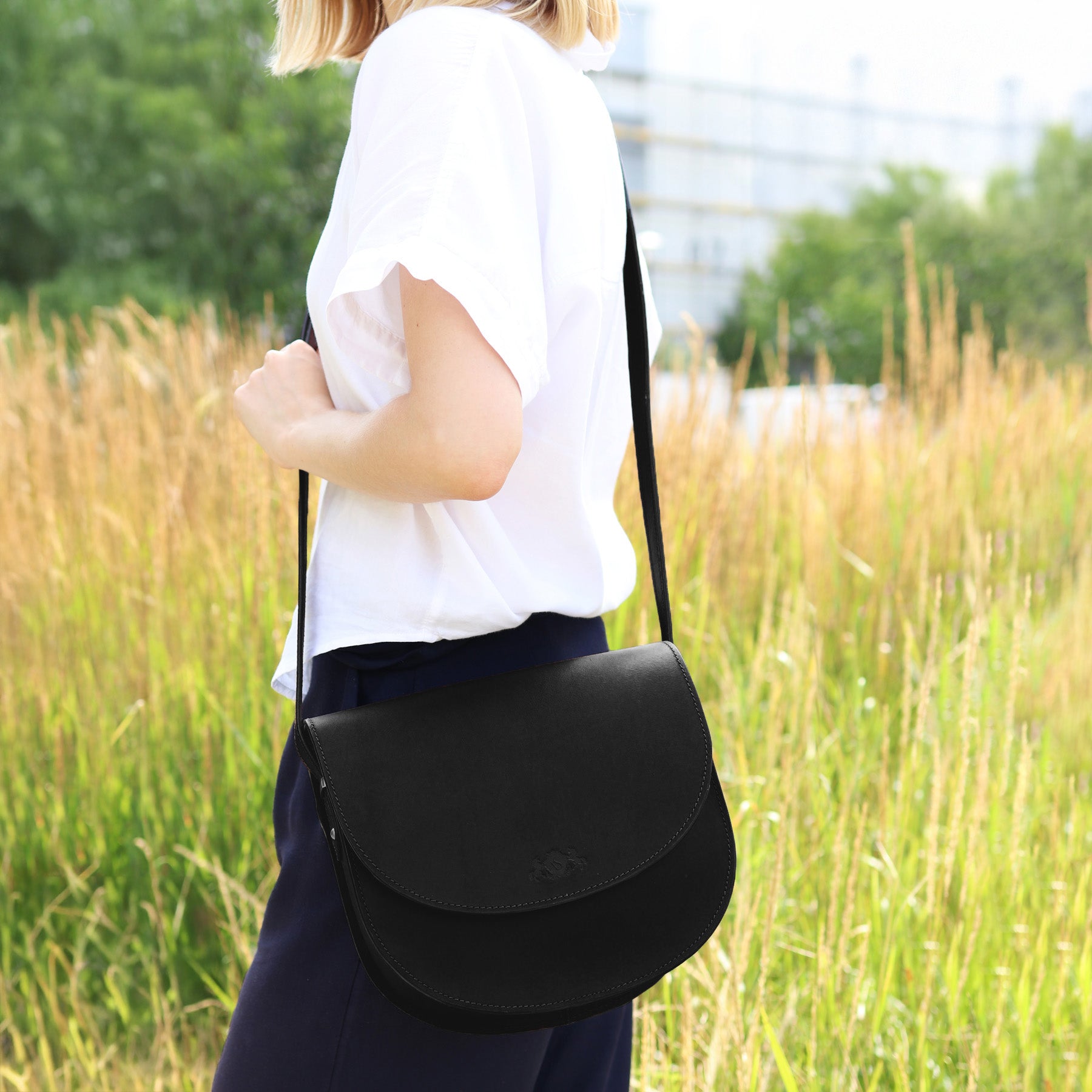 SID & VAIN Schultertasche Leder TRISH versch. Farben Größen Handtasche Leder 6