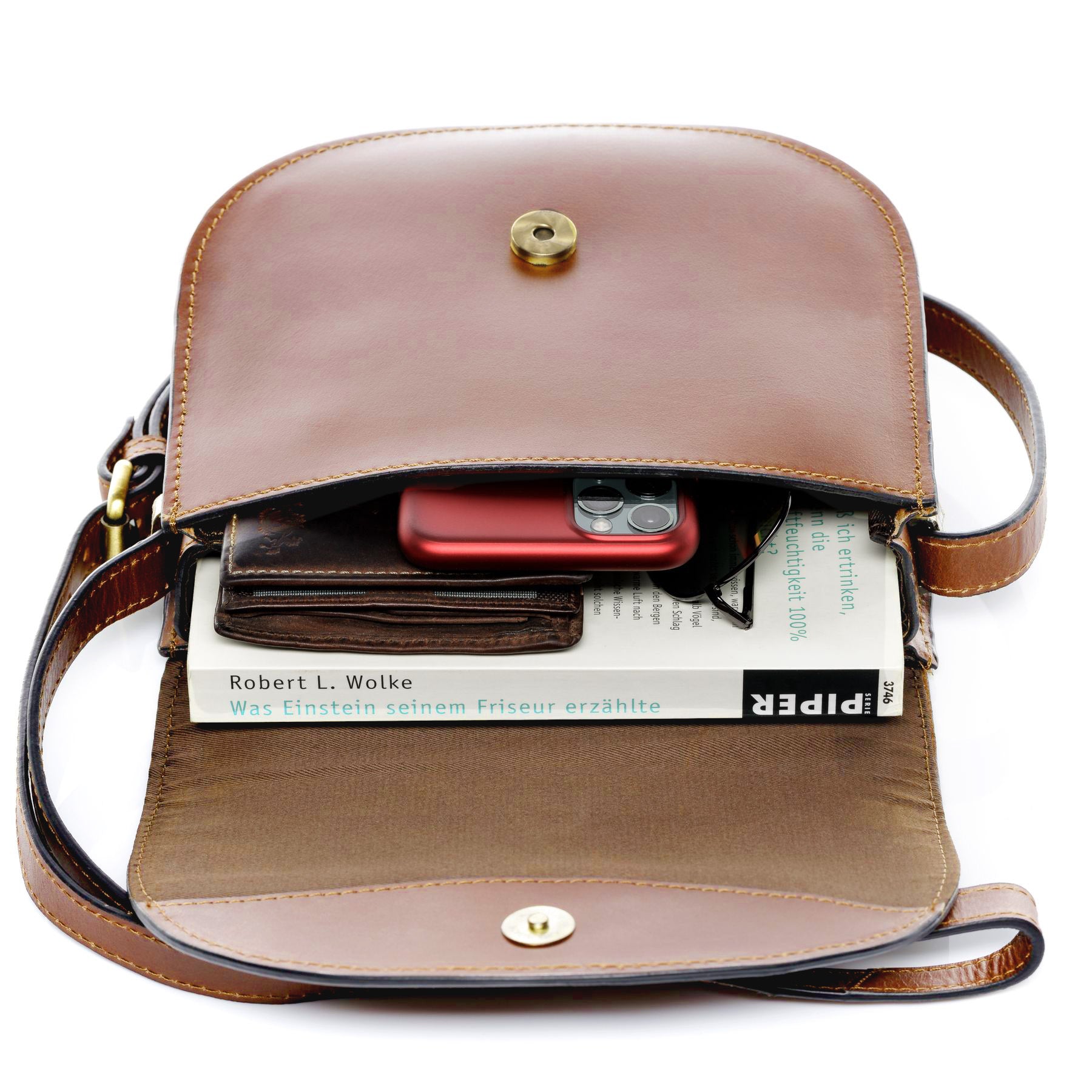 SID & VAIN Schultertasche Leder TRISH versch. Farben und Größen Handtasche Leder 47737