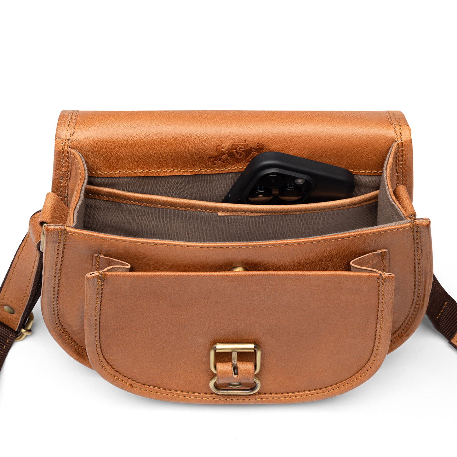 LORI brown goatskin shoulder bag
