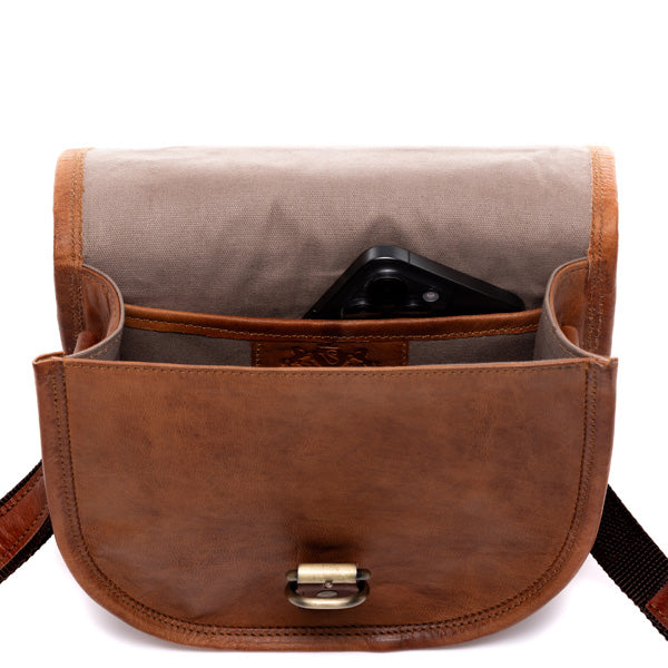 SID & VAIN Umhängetasche Leder AUBREY braun Schultertasche 45821