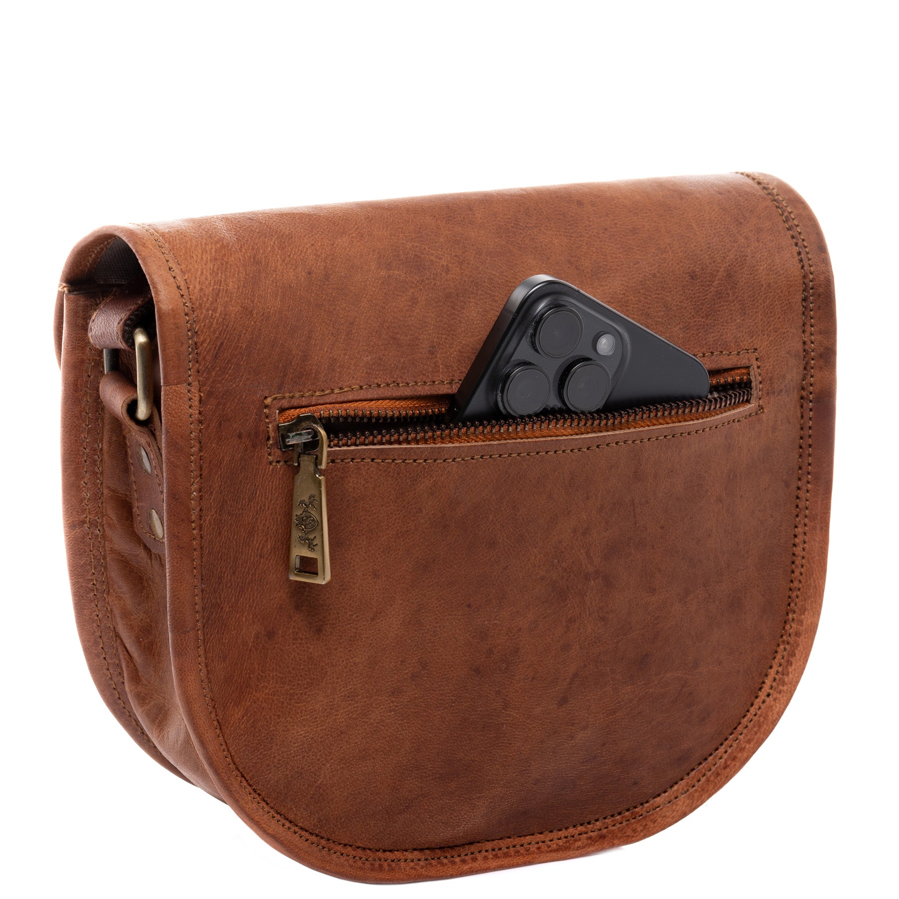 SID & VAIN Umhängetasche Leder AUBREY braun Schultertasche 43801