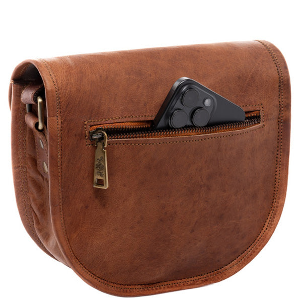 SID & VAIN Umhängetasche Leder AUBREY braun Schultertasche 45819