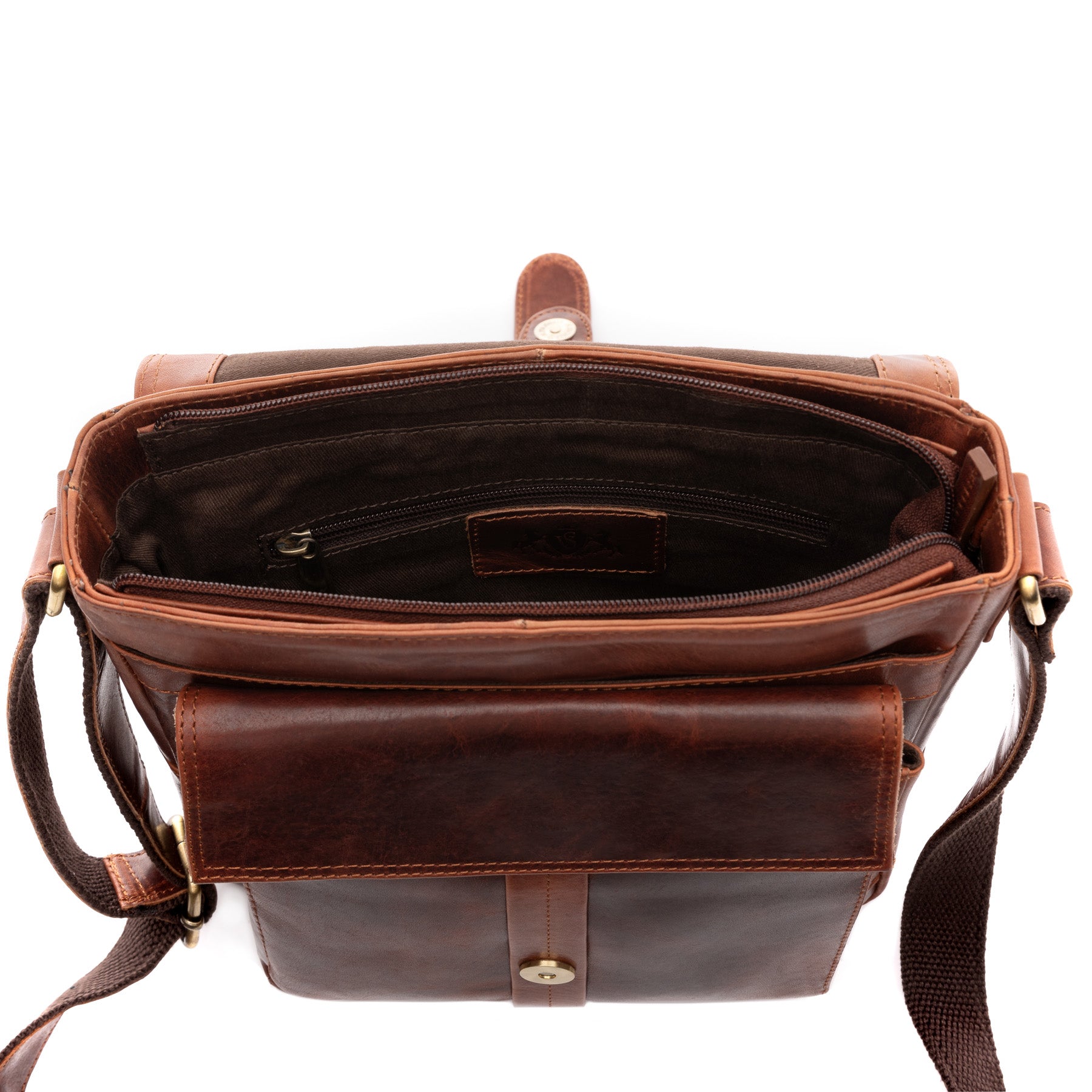 SID & VAIN Messenger Bag Leder NICO braun tan Kuriertasche 45652