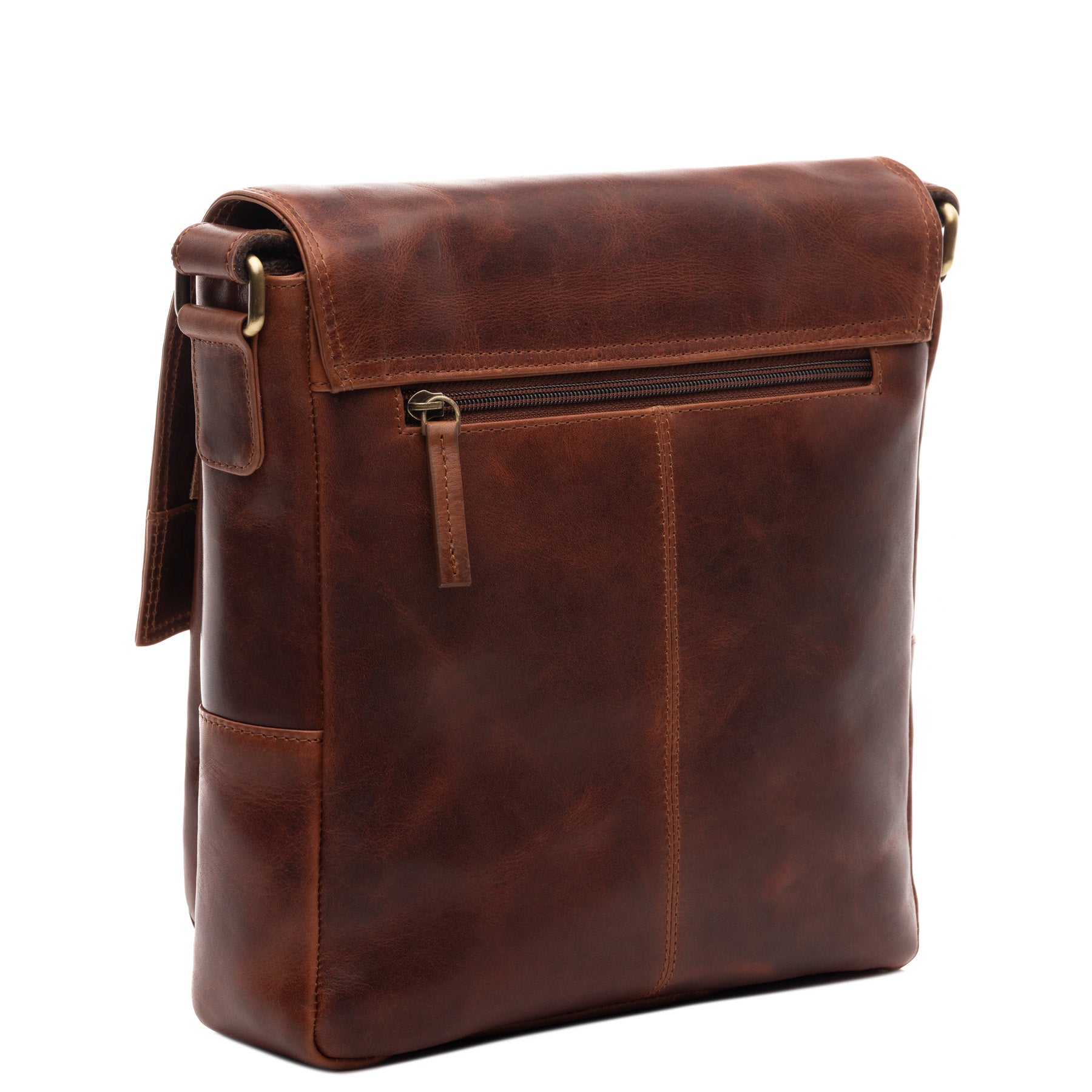 SID & VAIN Messenger Bag Leder NICO braun tan Kuriertasche 45657