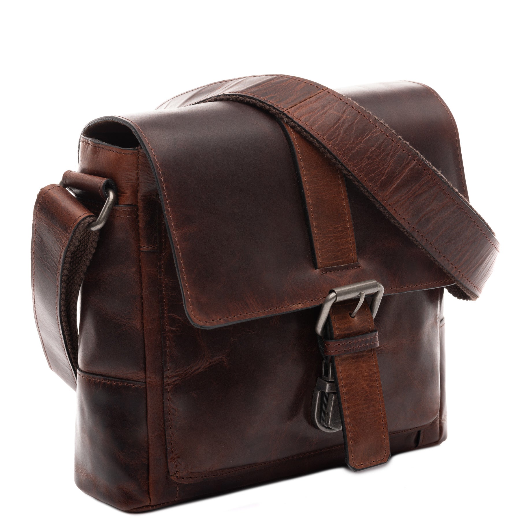SID & VAIN Messenger Bag Leder GRAHAM kastanienbraun 45629