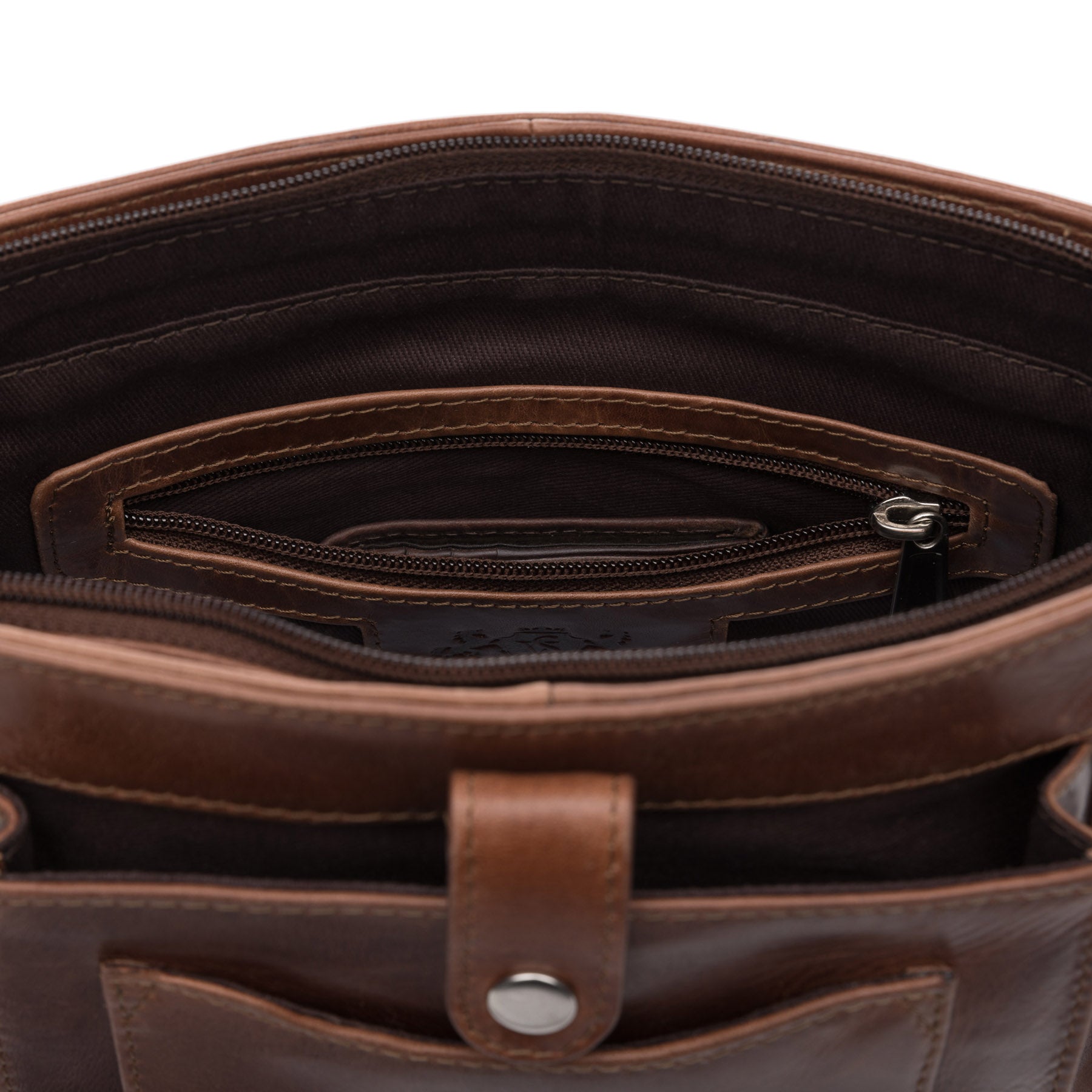 SID & VAIN Messenger Bag Leder Postbag STOKED braun-cognac 39135