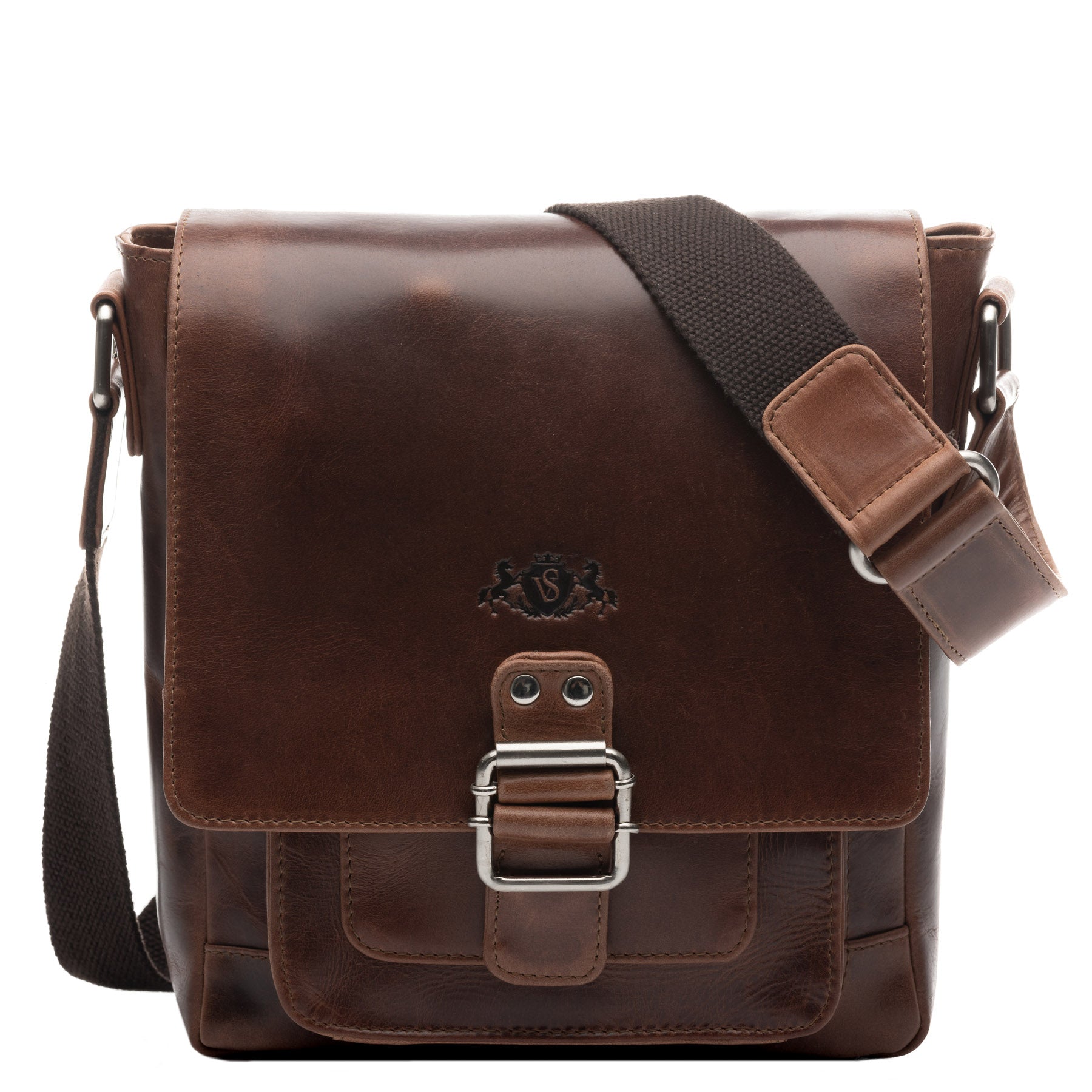 SID & VAIN Messenger Bag Leder Postbag STOKED braun-cognac 39138