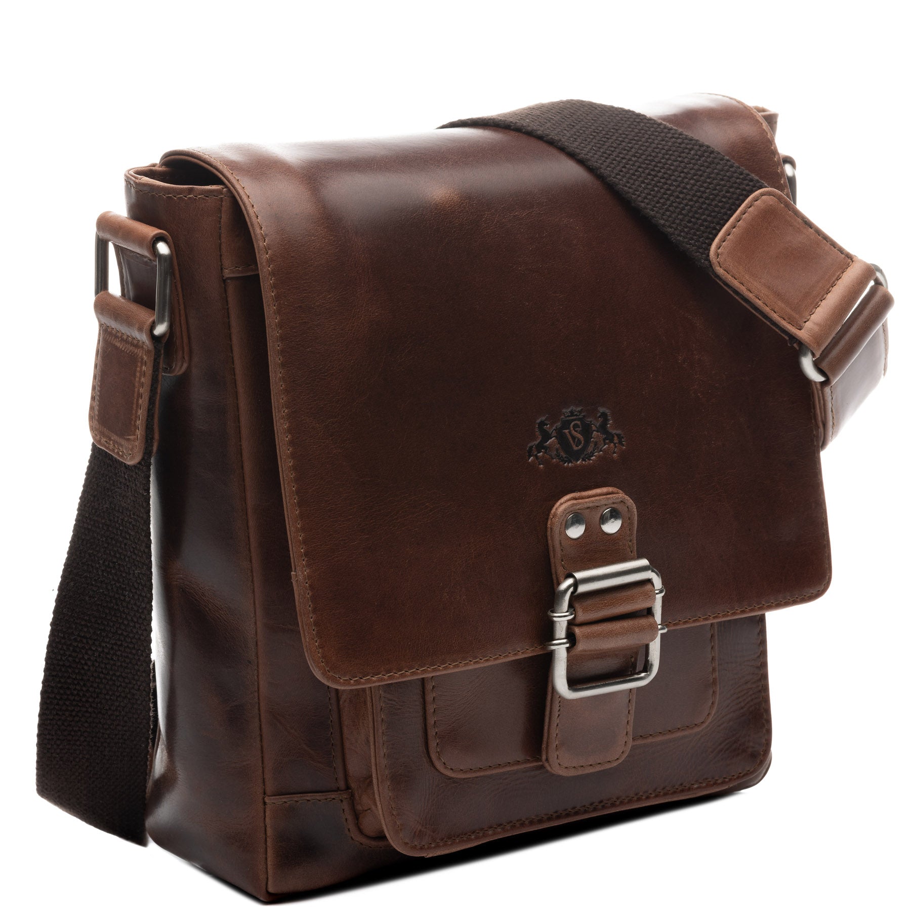 SID & VAIN Messenger Bag Leder Postbag STOKED braun-cognac 39139