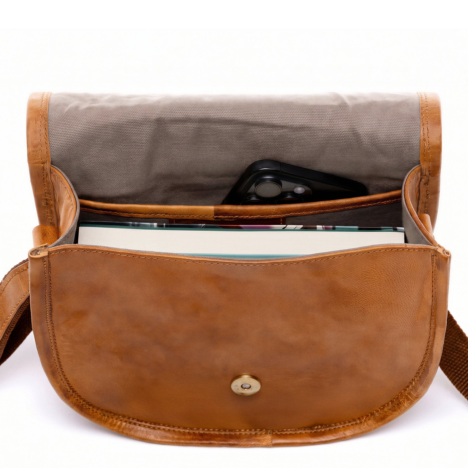 Schultertasche Ziegenleder Innen