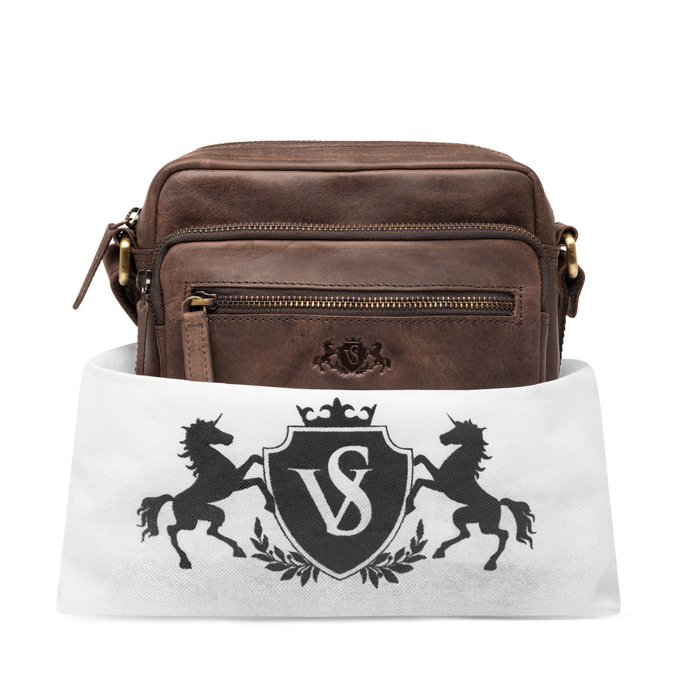 SID & VAIN Umhängetasche echt Leder Schultertasche Damen Herren Crossbody bag Ledertasche CLARK klein 50336