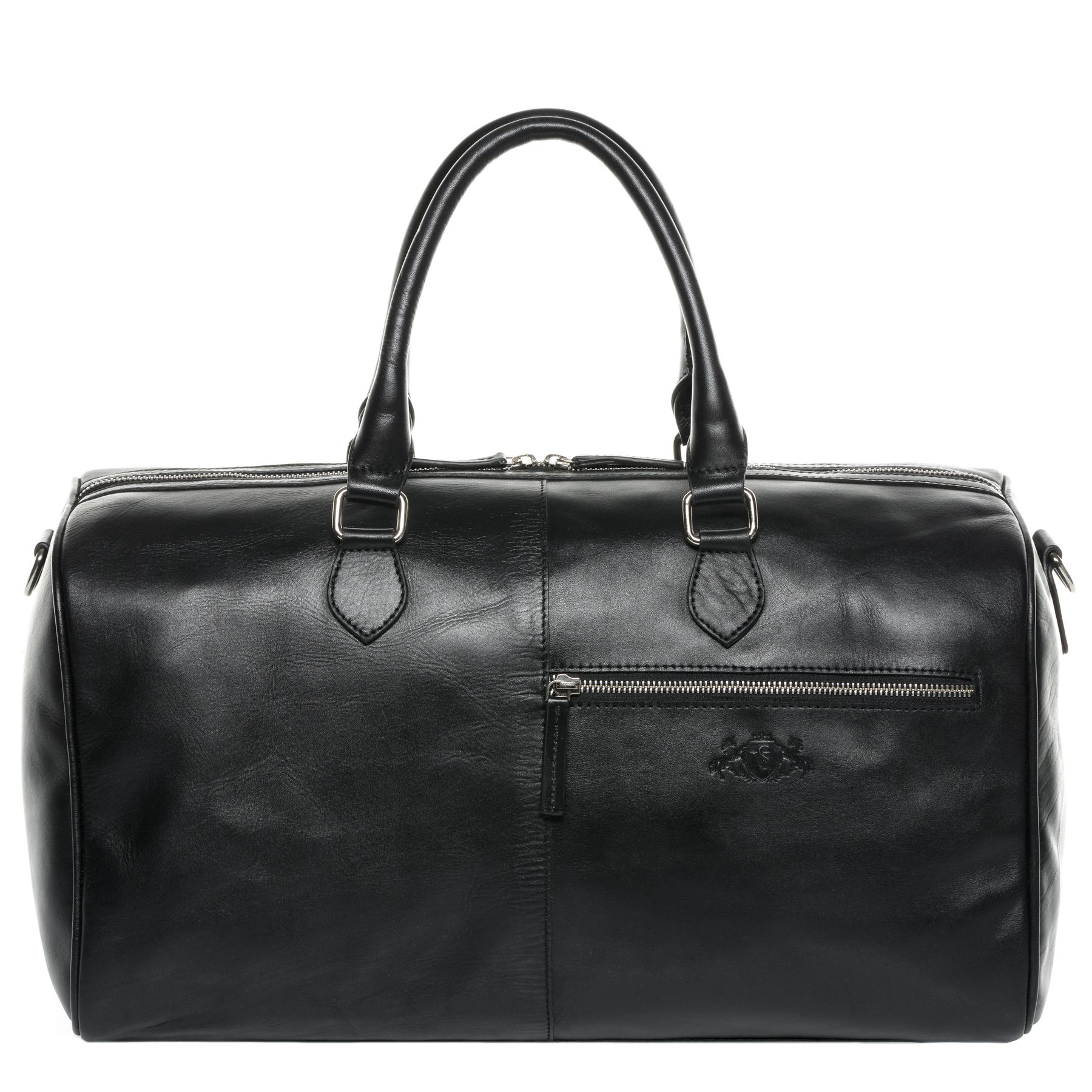 SID & VAIN Weekender Leather SEATTLE black travel bag